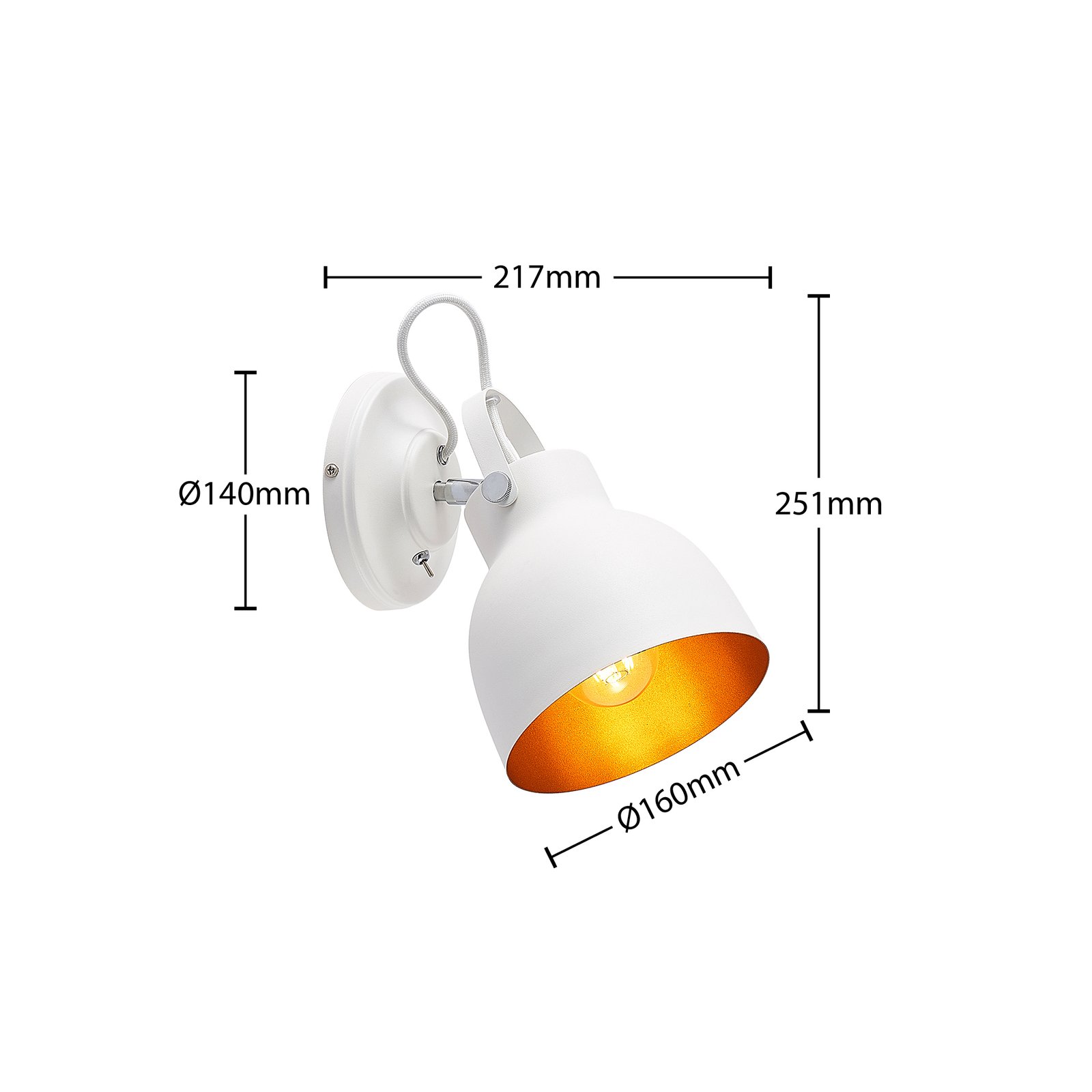 Adirta Lampa Ścienna White - Lindby