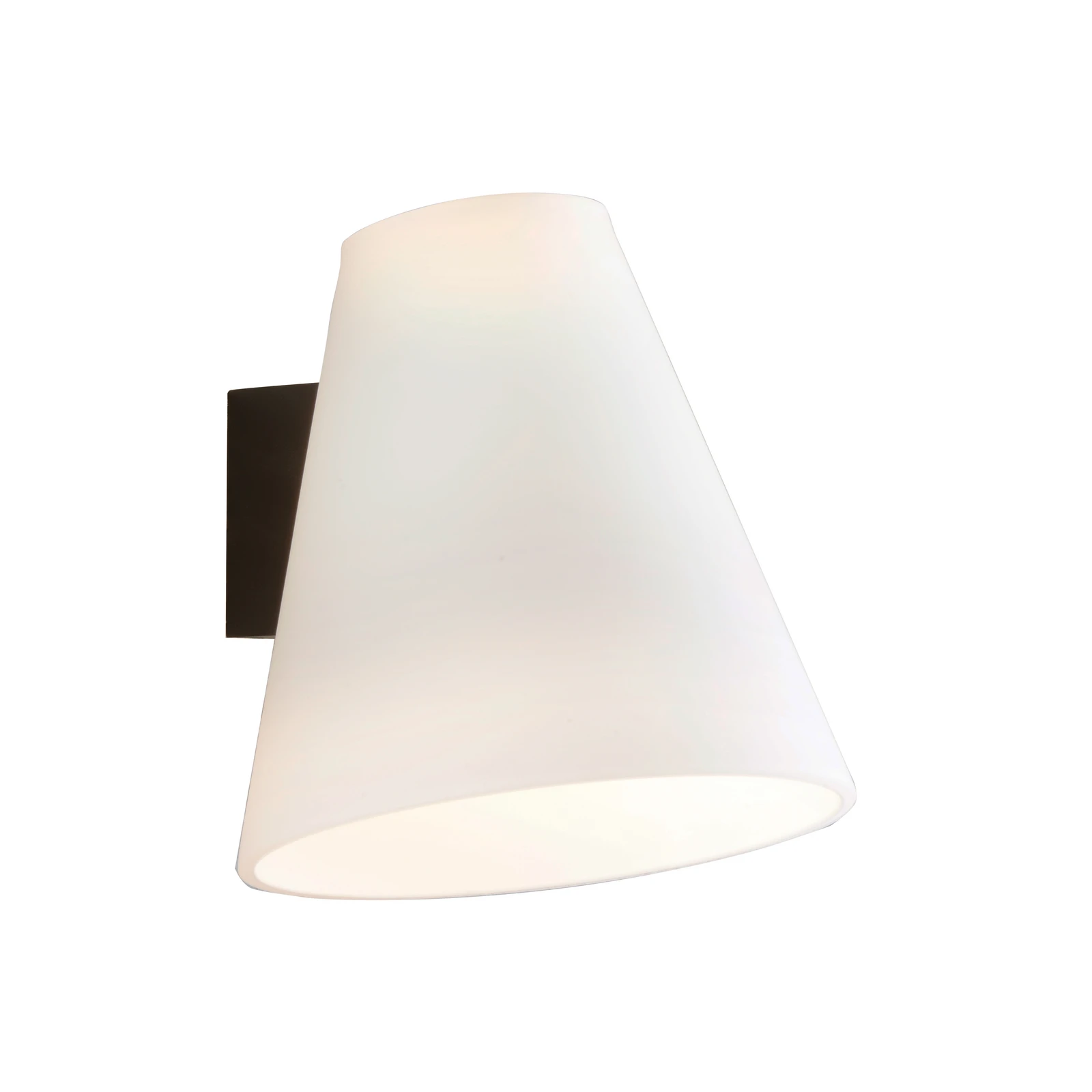Lucande sienas lampa Timido, balta/melna, stikls, 16,5 cm augsta