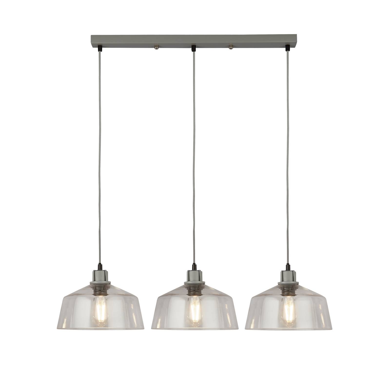 Hängeleuchte Thaloria, transparent, Glas, 3-flammig, 80cm günstig online kaufen