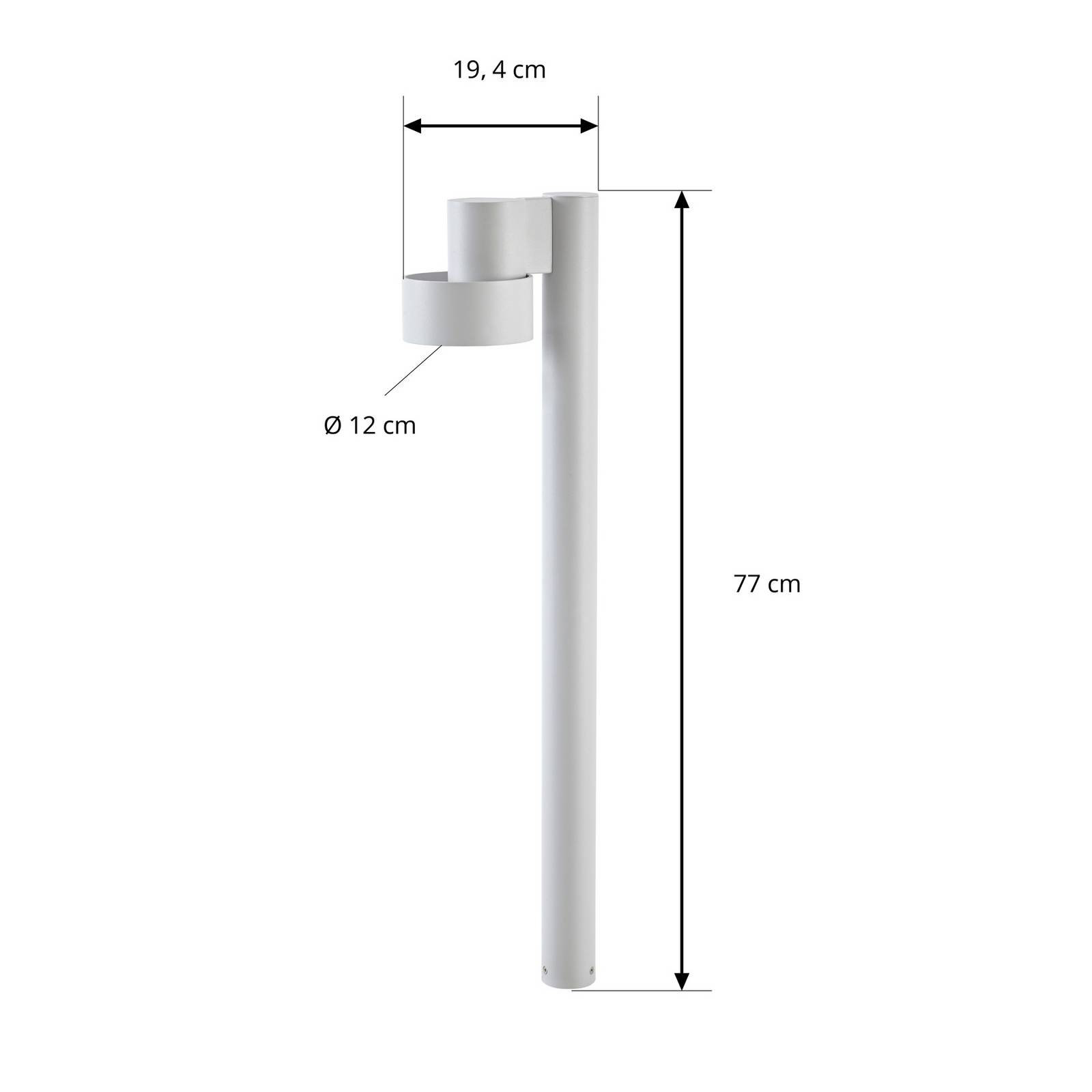 Słupek oświetleniowy LED Lucande Elune, jasnoszara, IP44, wysokość 77 cm