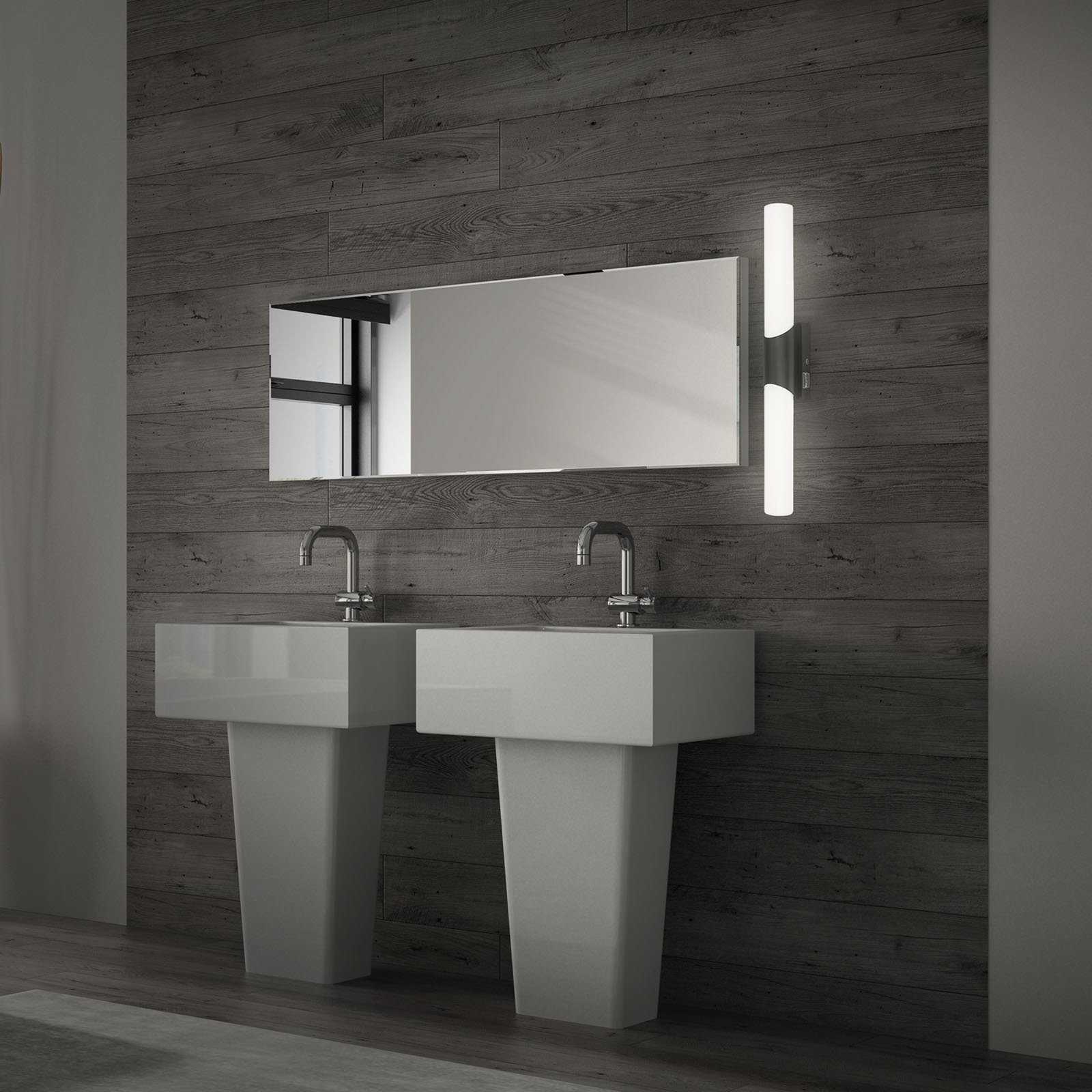 Vannas istabas un spoguļa apgaismojums Klak Brilo, melns, 47 cm