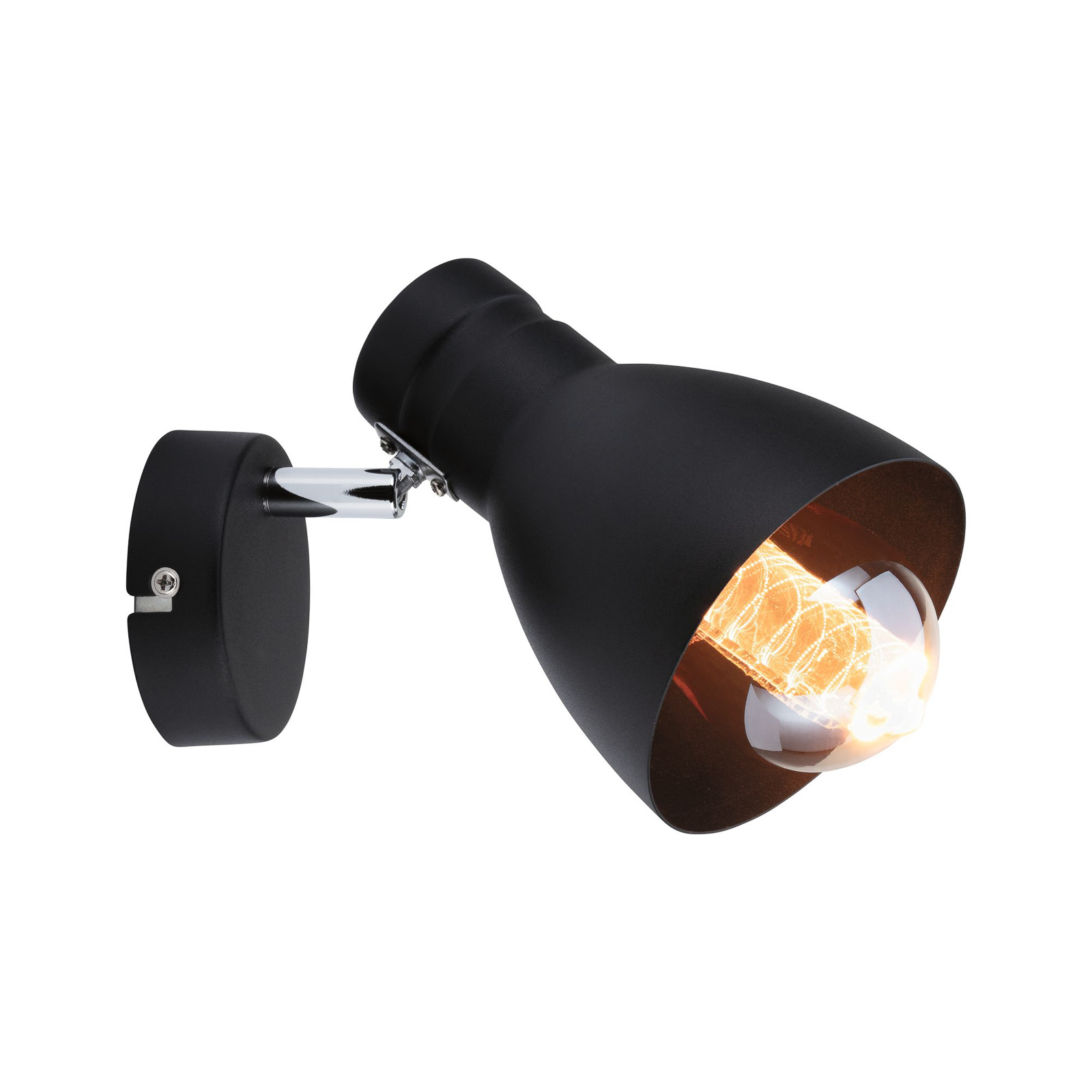 Paulmann Davy wandlamp, zwart, 1-lamp