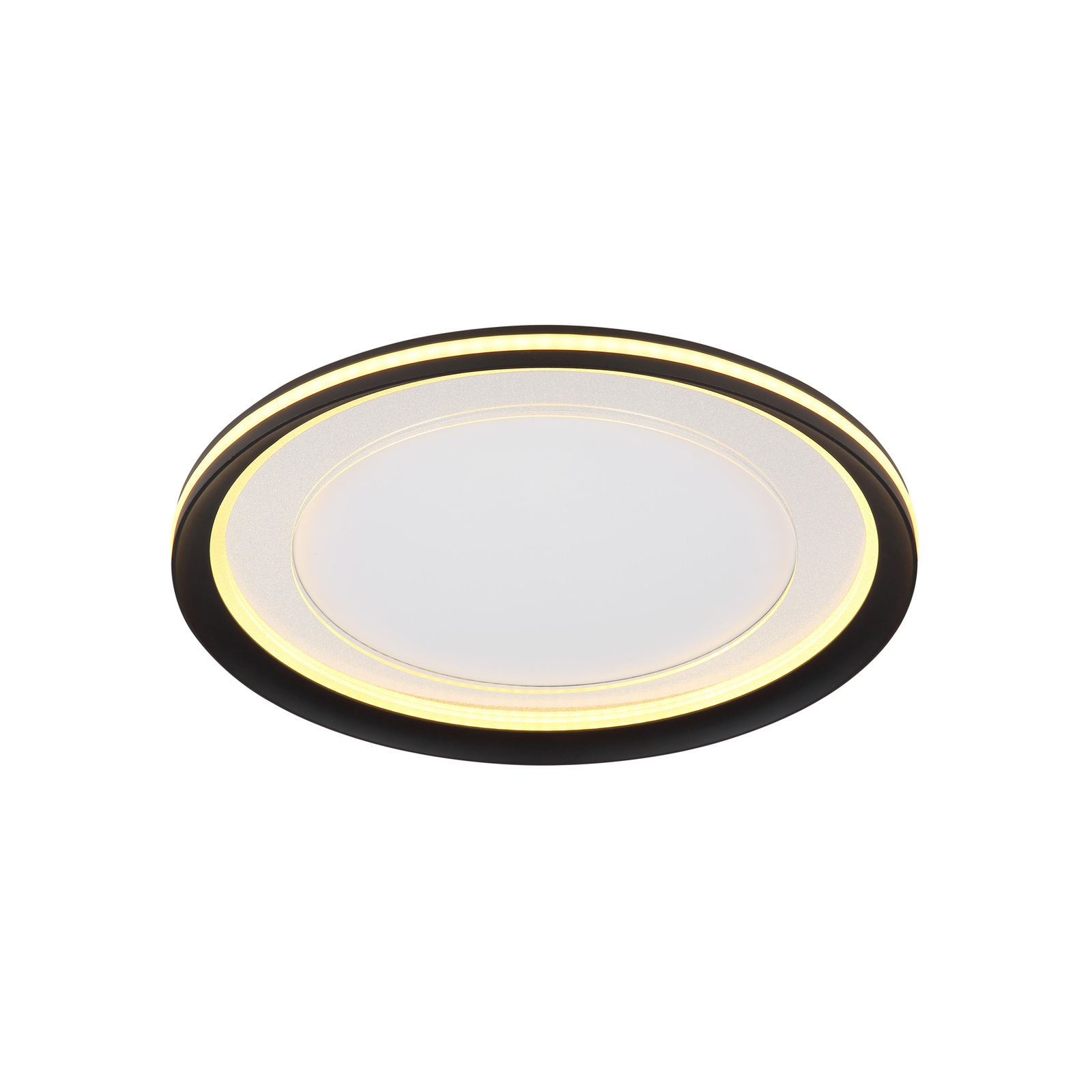 Clarino LED griestu gaisma, Ø 41,5 cm, melna, akrils, CCT