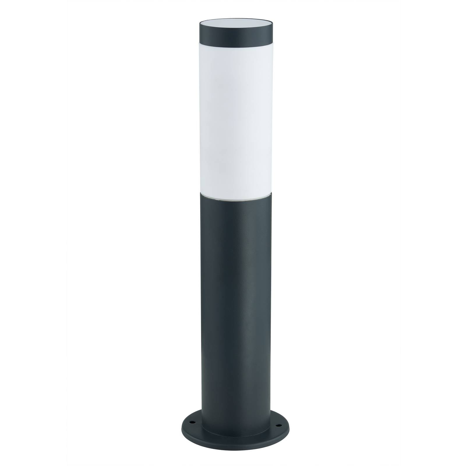 Lindby Sockellampe Statius, 45 cm, anthrazit/opal, Edelstahl