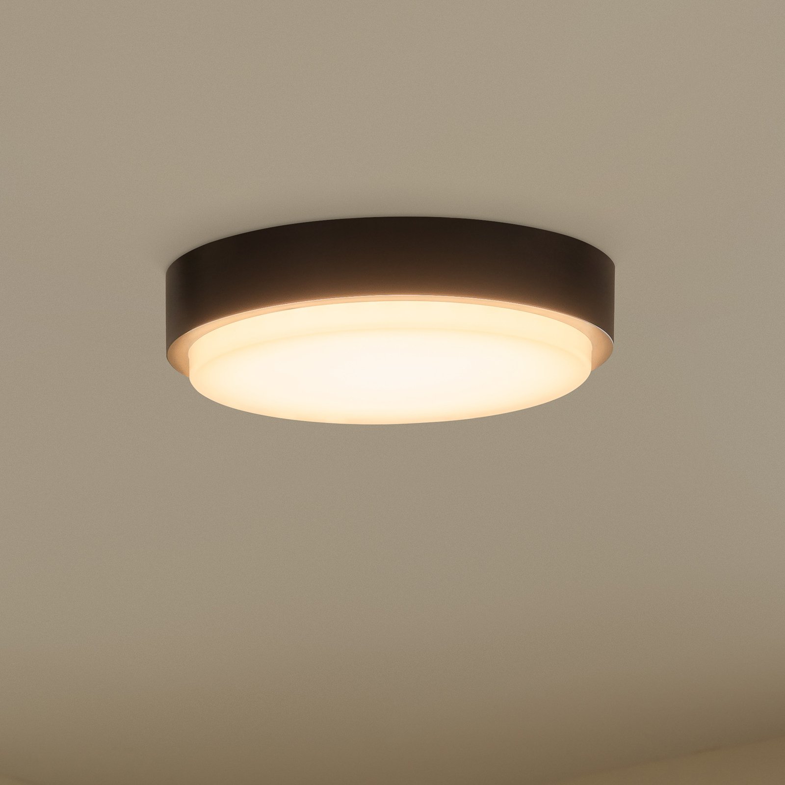 LED-utomhustaklampa Nermin, IP65, rund