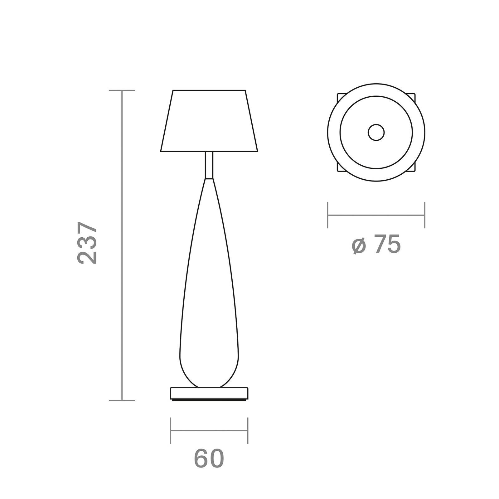 LED namizna svetilka na baterije Thala, bela/črna, IP65, 24 cm LED namizna svetilka na baterije Thala, bela/črna, IP65, 24 cm