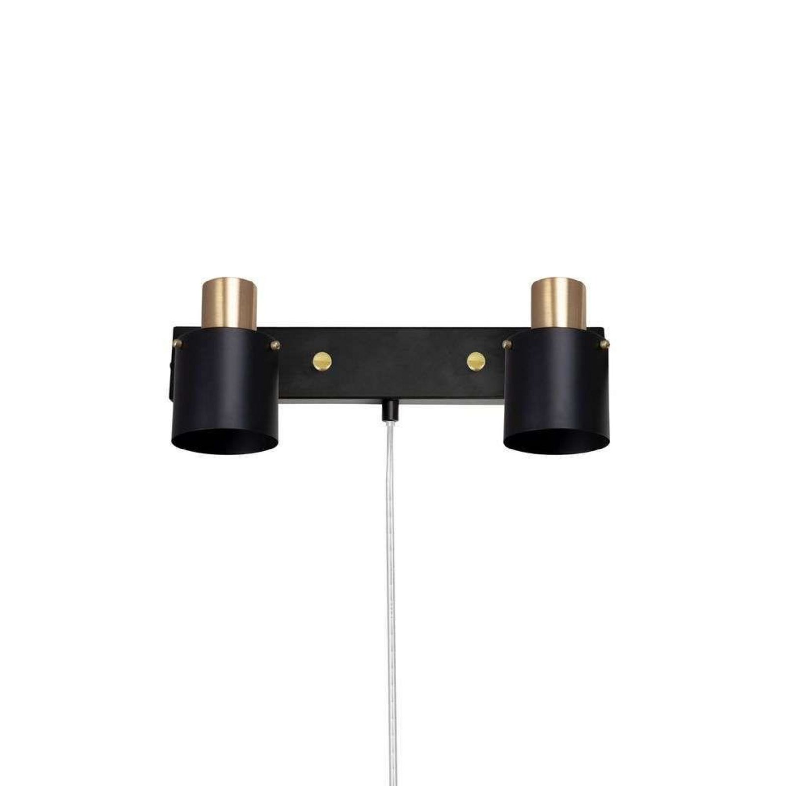 Clark 2 Aplique de Pared Black/Brushed Brass - Globen Lighting