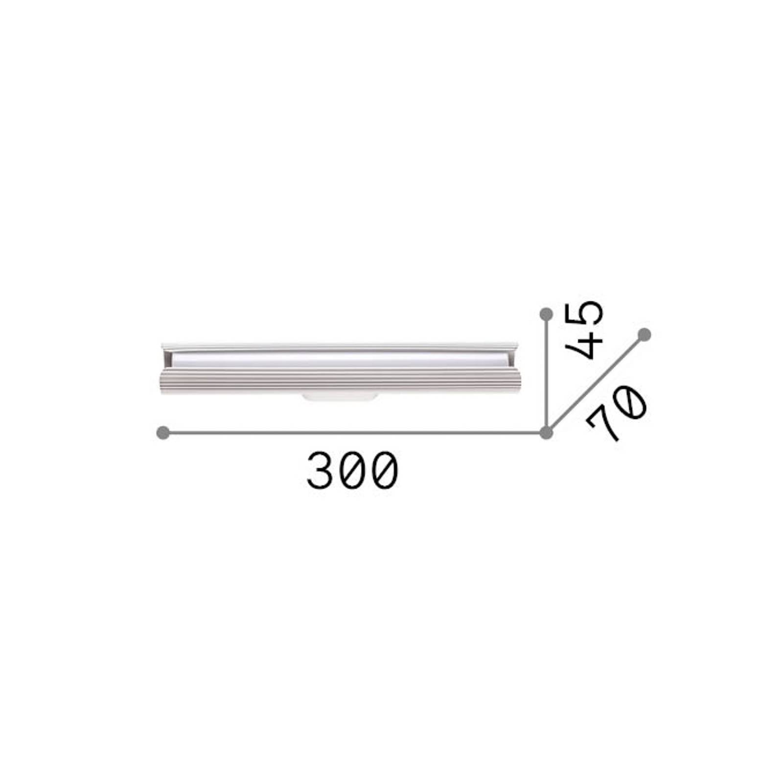 Applique murale LED IDEAL LUX Dorica, grise, hauteur 30 cm, métal