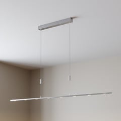 Lucande LED-es függőlámpa Arnik, 180 cm, nikkel színű, fényerőszabályozós