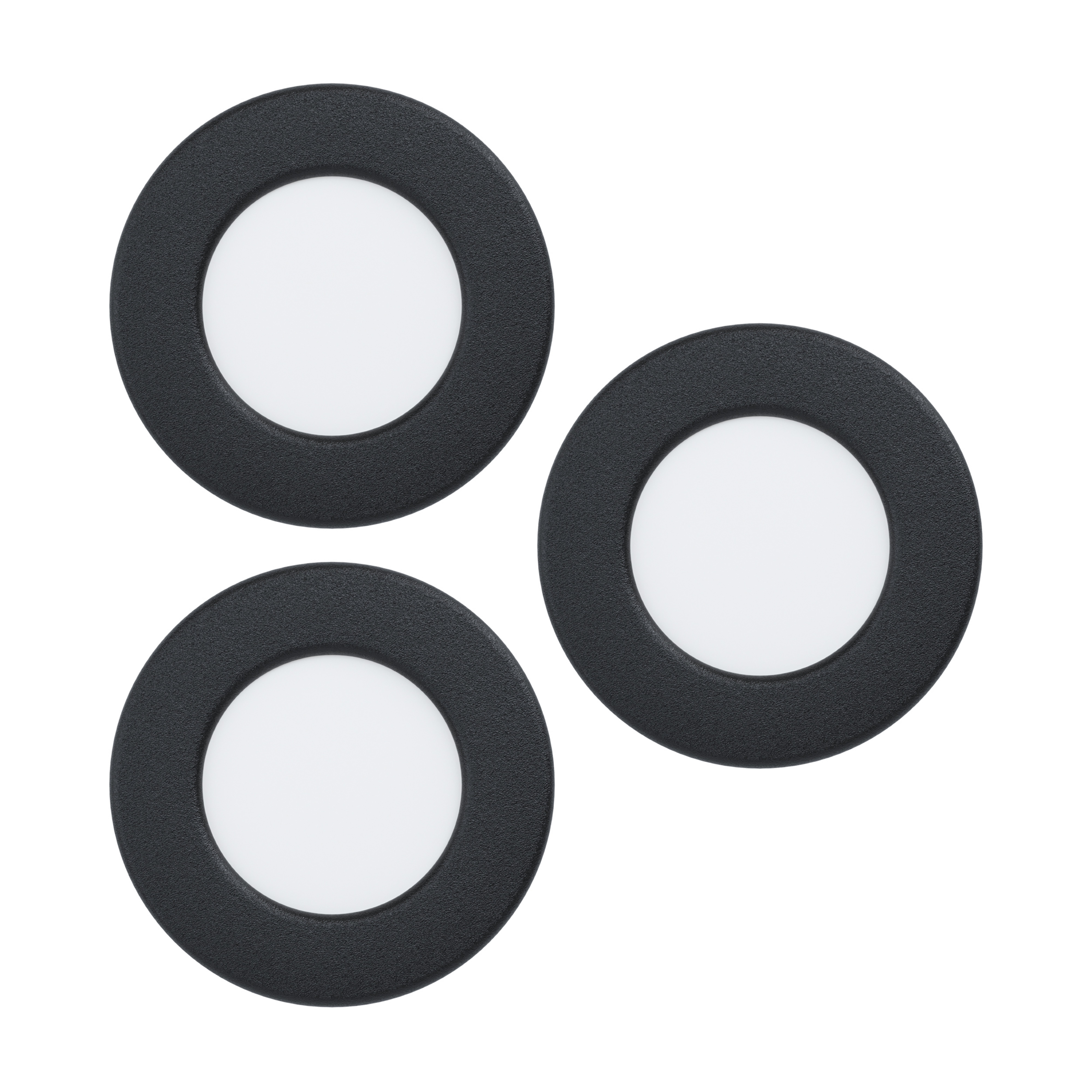EGLO connect LED iebūvējamais gaismeklis Fueva 6-Z, melns, 3 gab. komplekts