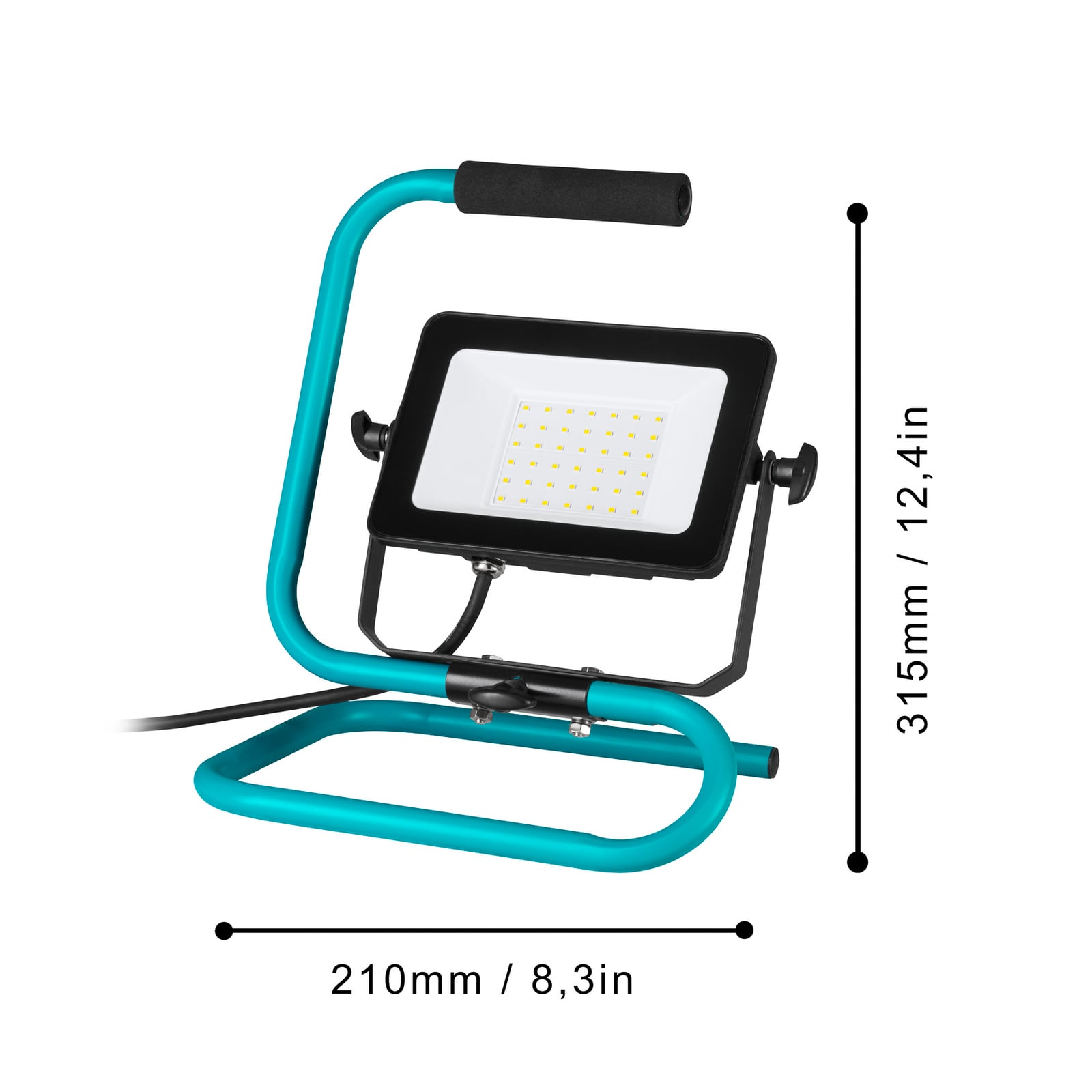 LED-välisvalgustid Avelar, must/türkiis, laius 32 cm, metall
