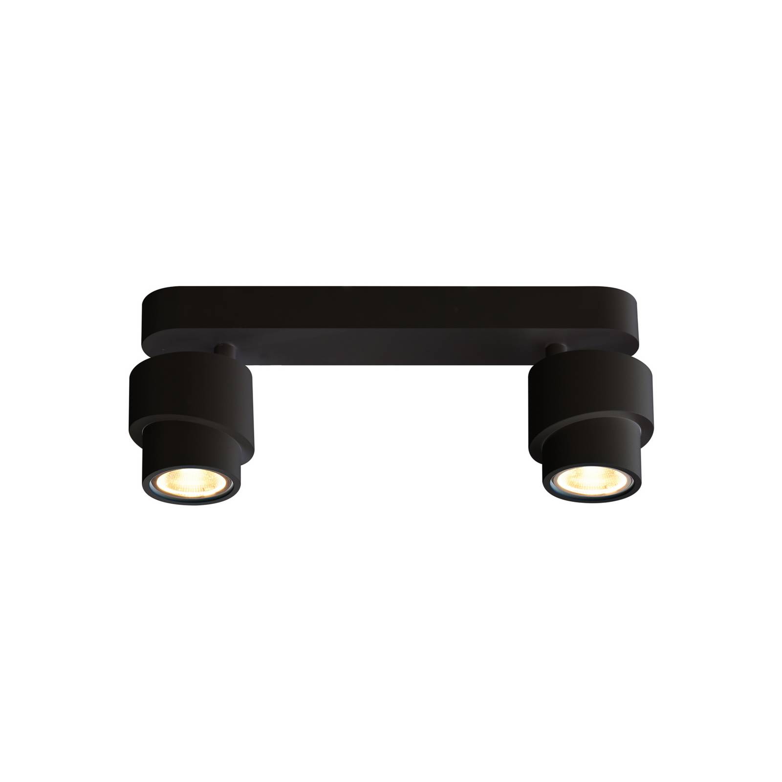 LED-Spot BRUSH, schwarz, 30 cm, 2-flg., Metall, dim, 2.700 K günstig online kaufen