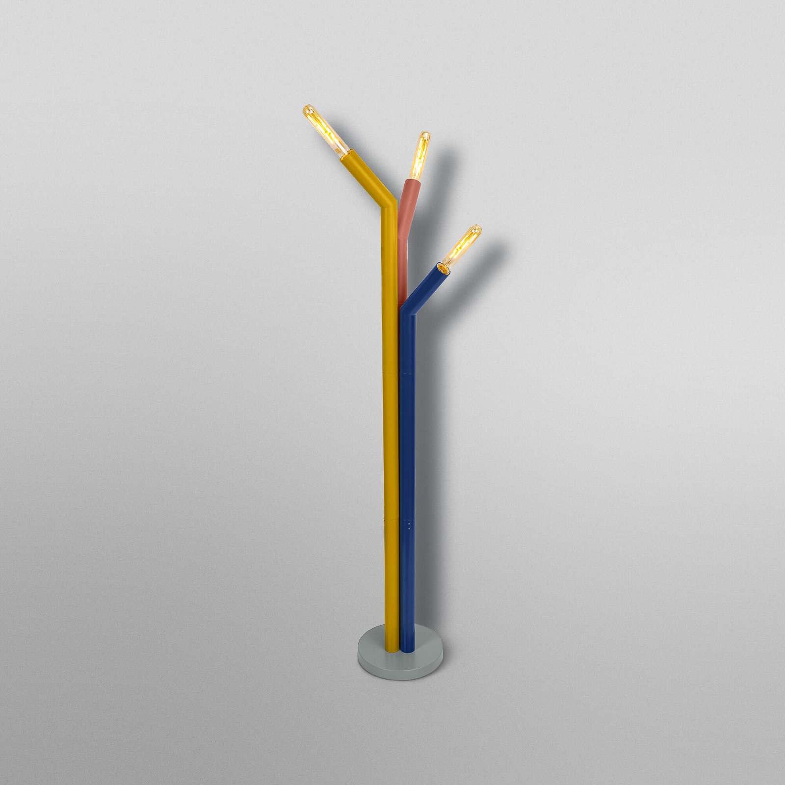 OSRAM Decor Straw floor lamp, 3-bulb, colourful, steel, E27