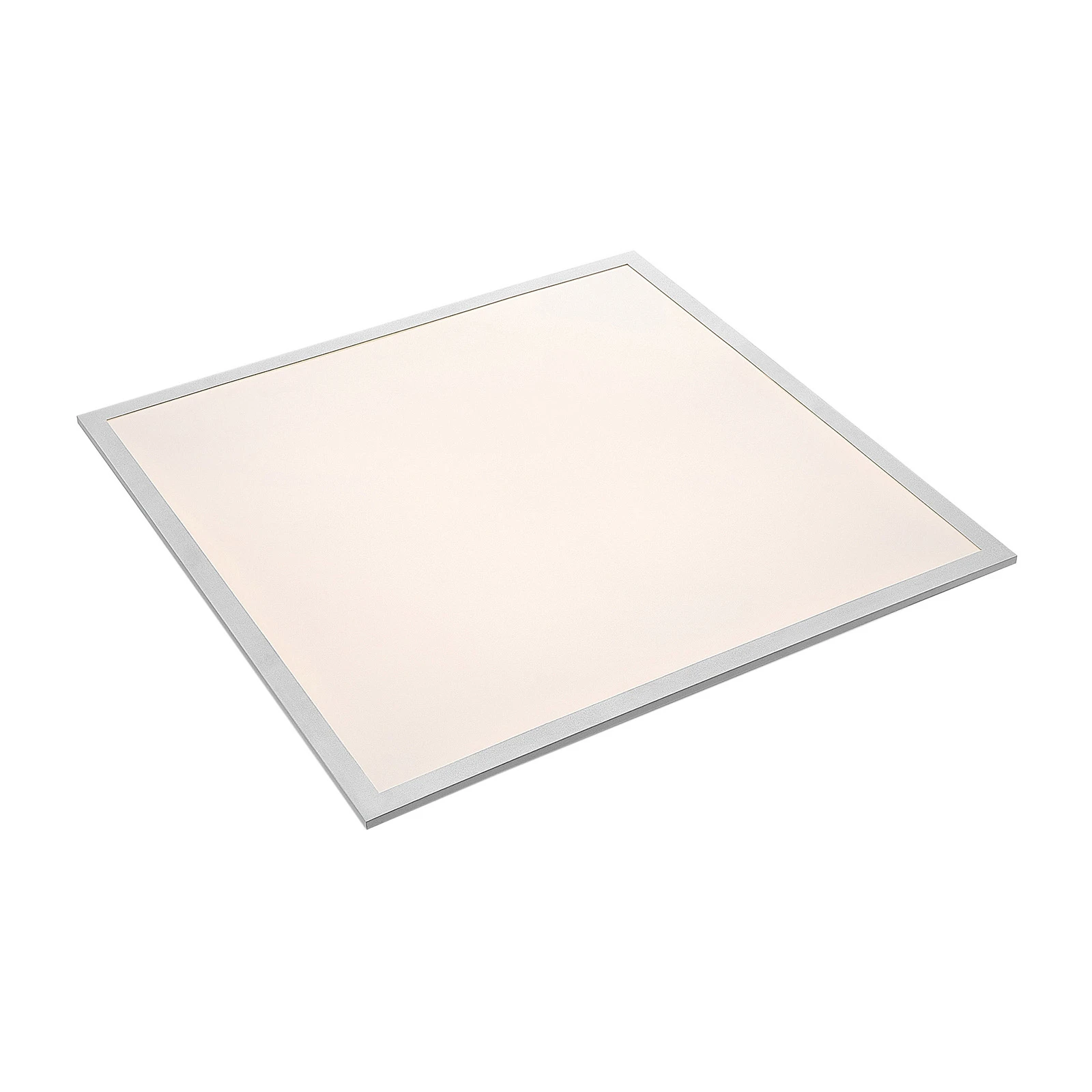 Panneau LED Lindby Stenley, 4 000 K, 60 cm x 60 cm, argent/blanc