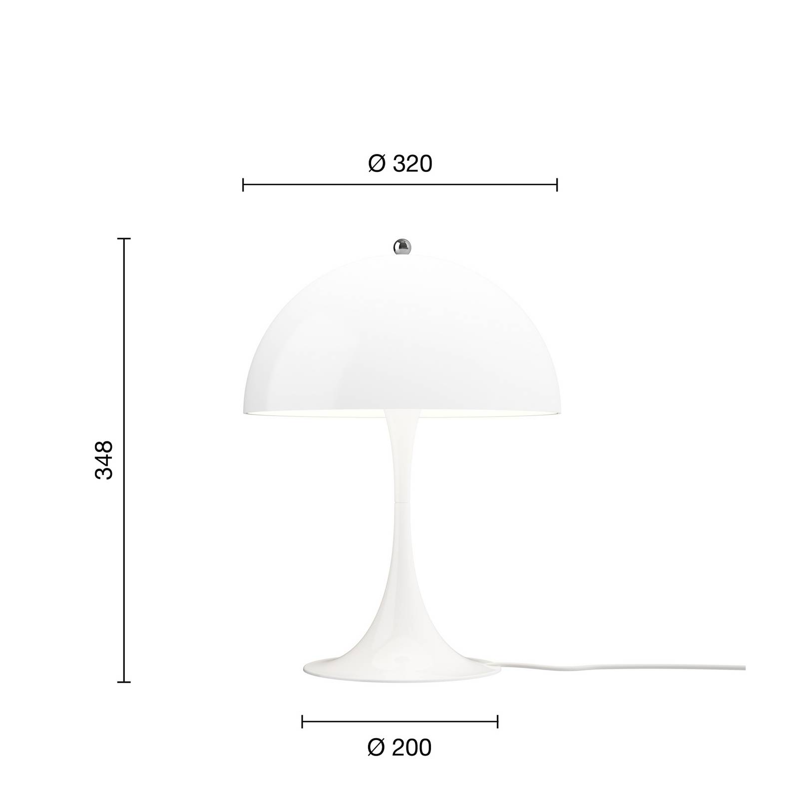 Louis Poulsen Tischlampe Panthella 320, weiß, Ø 32 cm, E14 günstig online kaufen