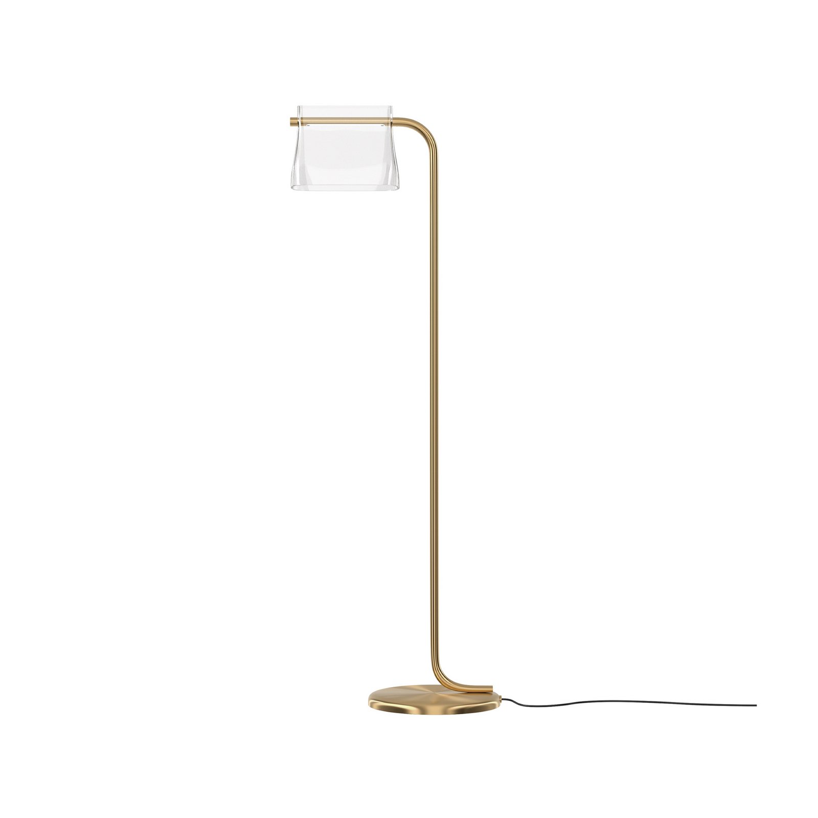 Maytoni glass floor lamp Cabaret, brass, height 126.5 cm