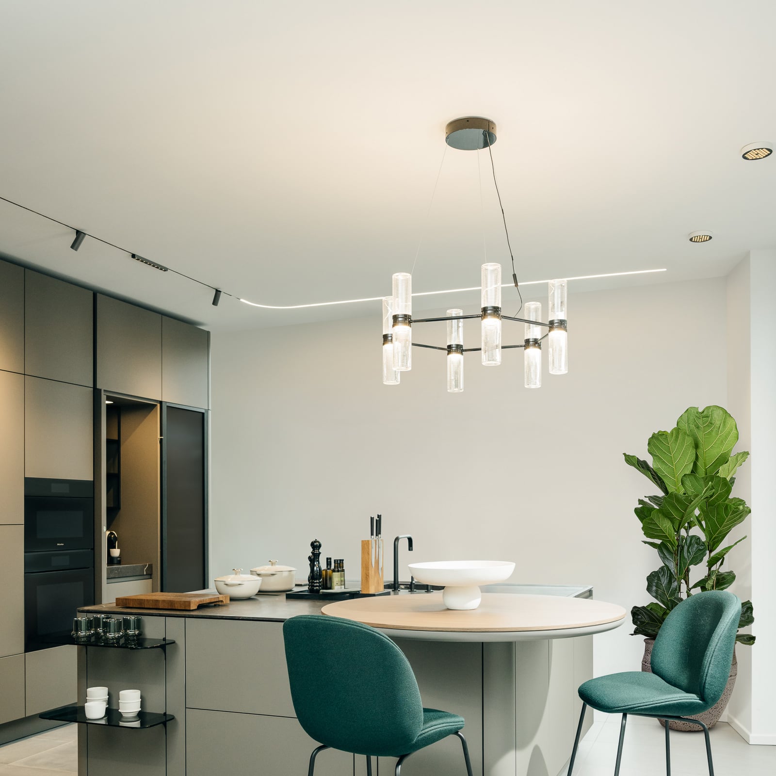 Zephyr Exagonal LED-Hängelampe, Ø 77 cm, schwarz - Artemide