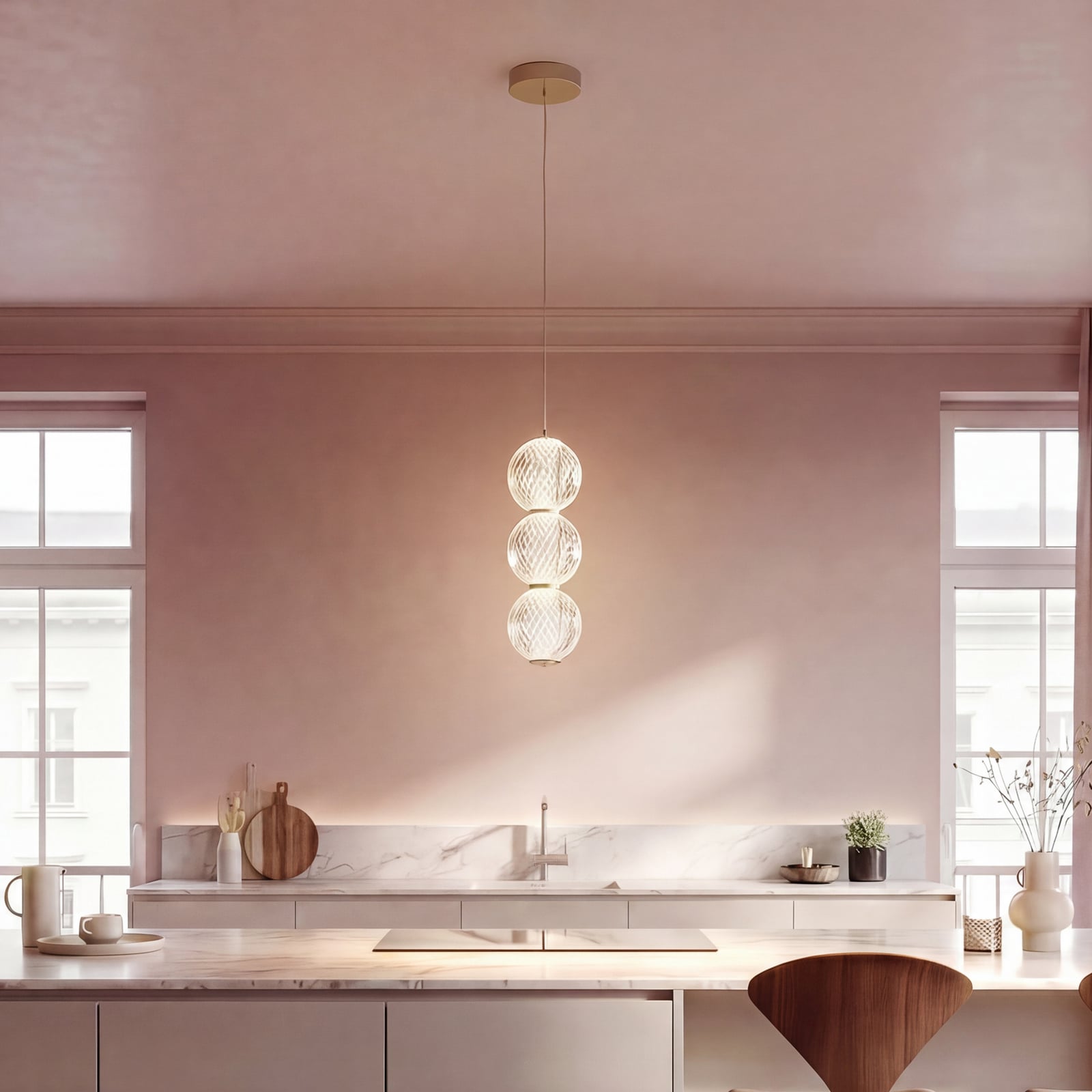 Suspension LED OSRAM Decor Xstal, couleur laiton, Ø 12 cm