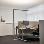 Arcchio LED office floor lamp Jolinda, silver, CCT, sensor,