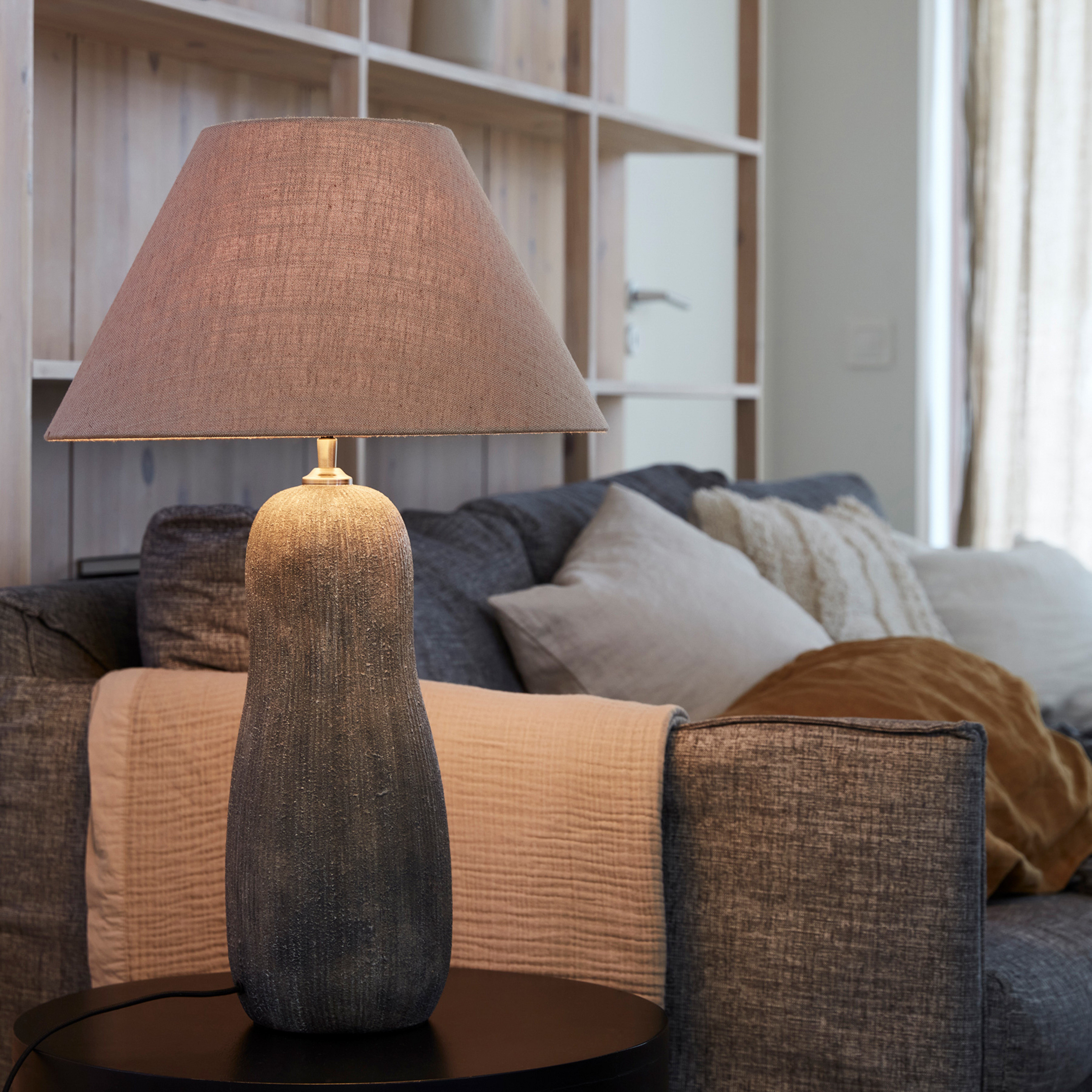 PR Home Sally lampe Ø 42 cm céramique/lin naturel