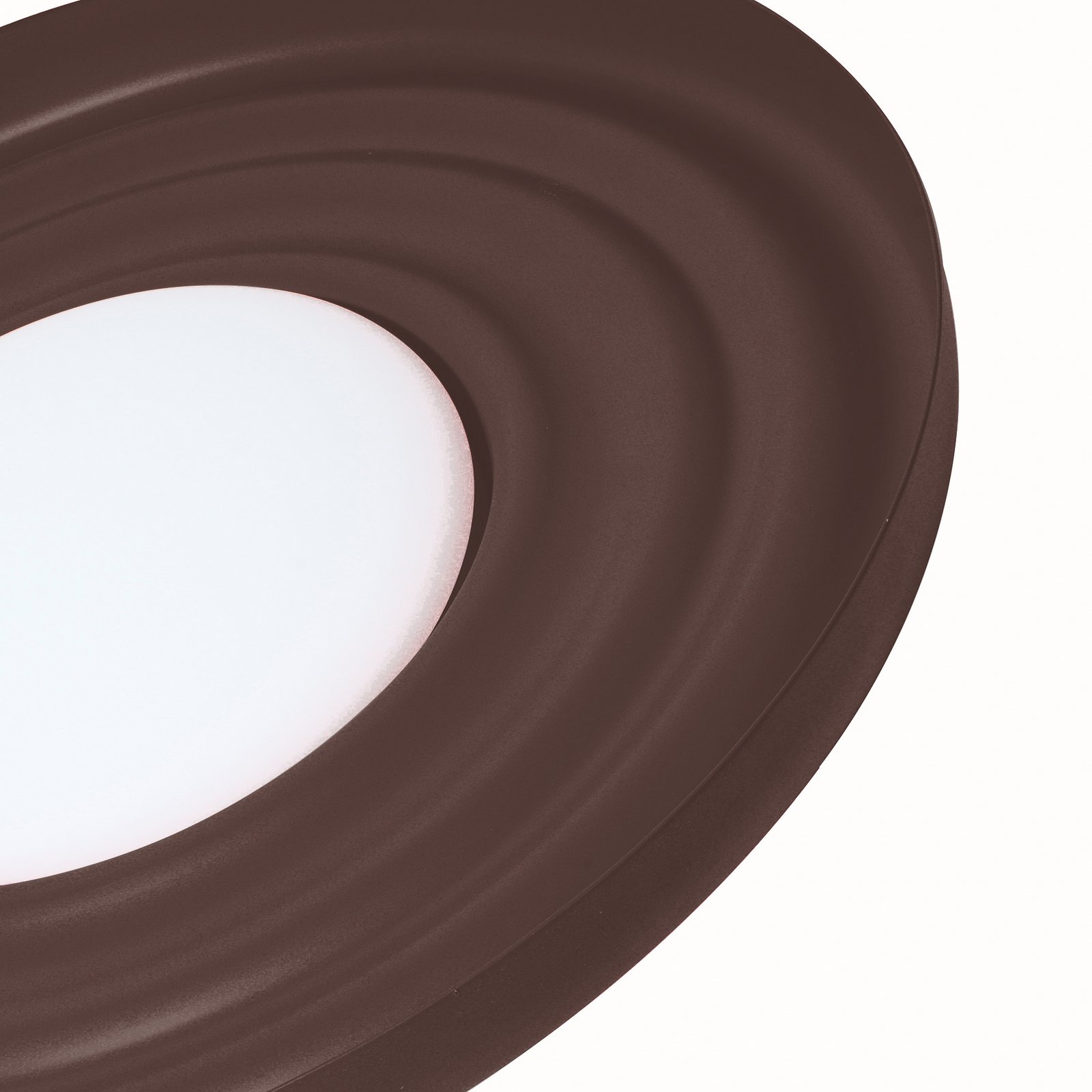 Lindby LED wall light Waves, metal, brown, round, Ø 43 cm