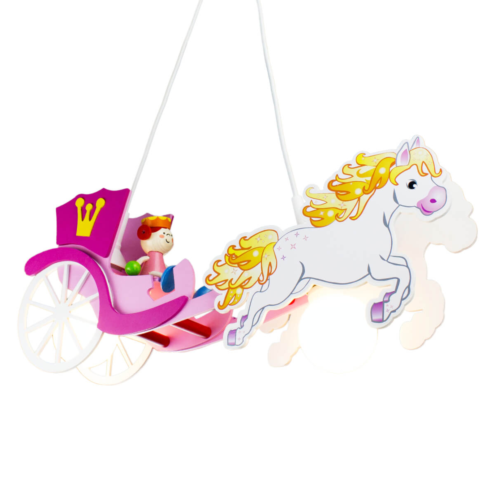 Lámpara colgante Princesa con caballo y carro