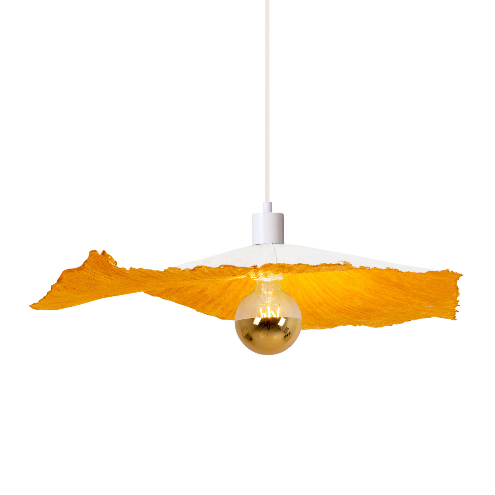 Hänglampa Crazy Paper, vit-guld, Ø 56 cm