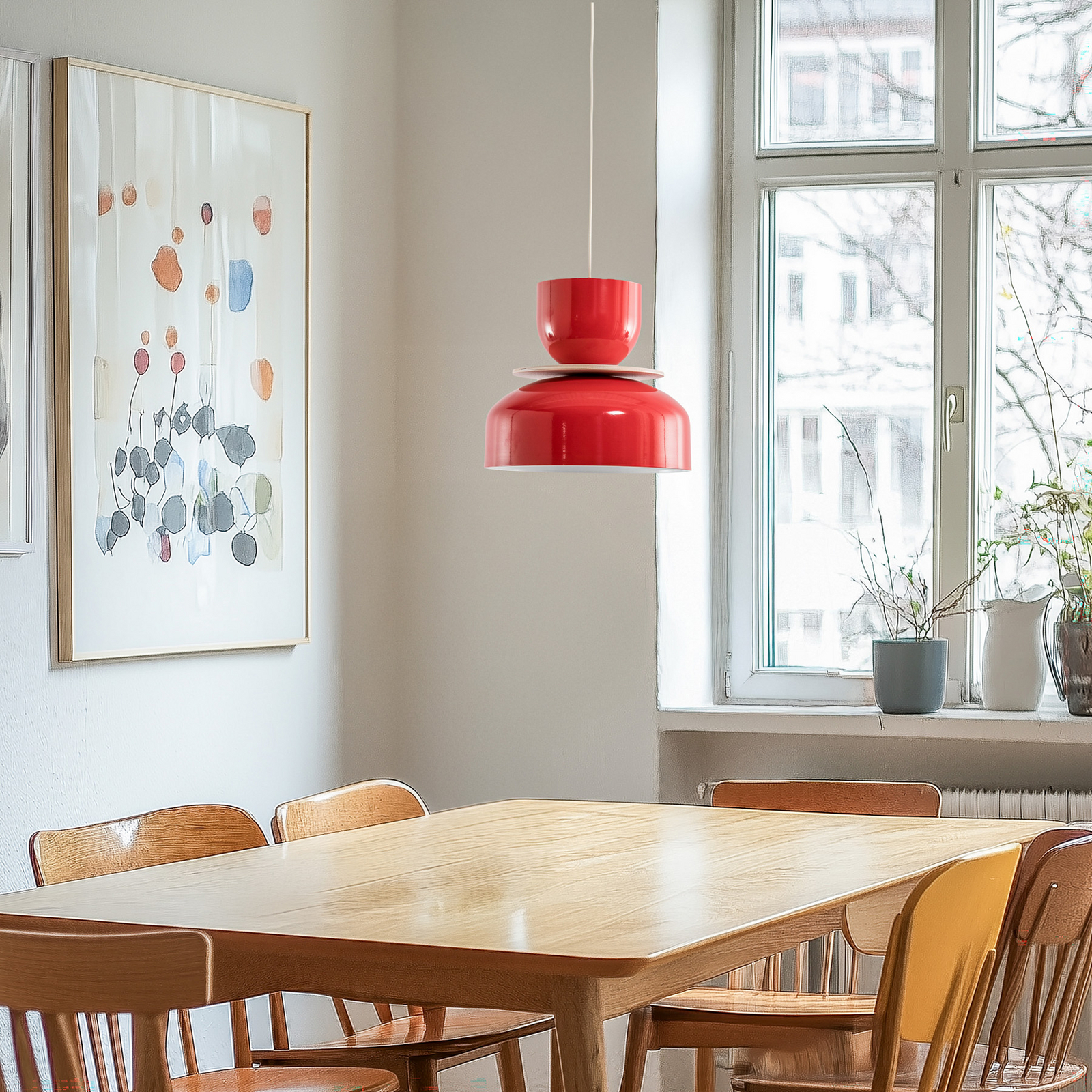 Hängeleuchte Uto, rot, Ø 30 cm, Metall Hängeleuchte Uto, rot, Ø 30 cm, Metall