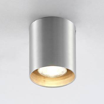 ELC Efey stropná lampa, GU10, okrúhla, strieborná