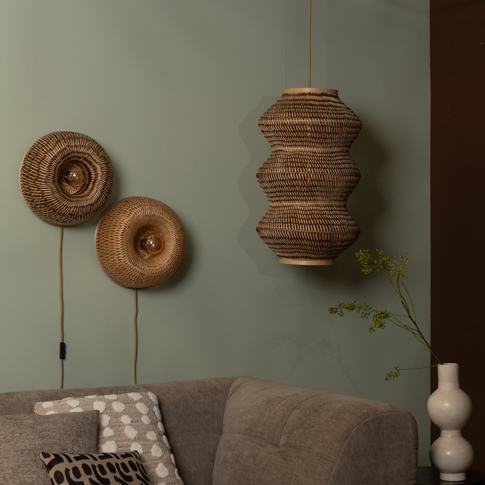 GOOD & MOJO Suspension Barbados, naturel/marron, Ø 40 cm, E27 GOOD & MOJO Suspension Barbados, naturel/marron, Ø 40 cm, E27