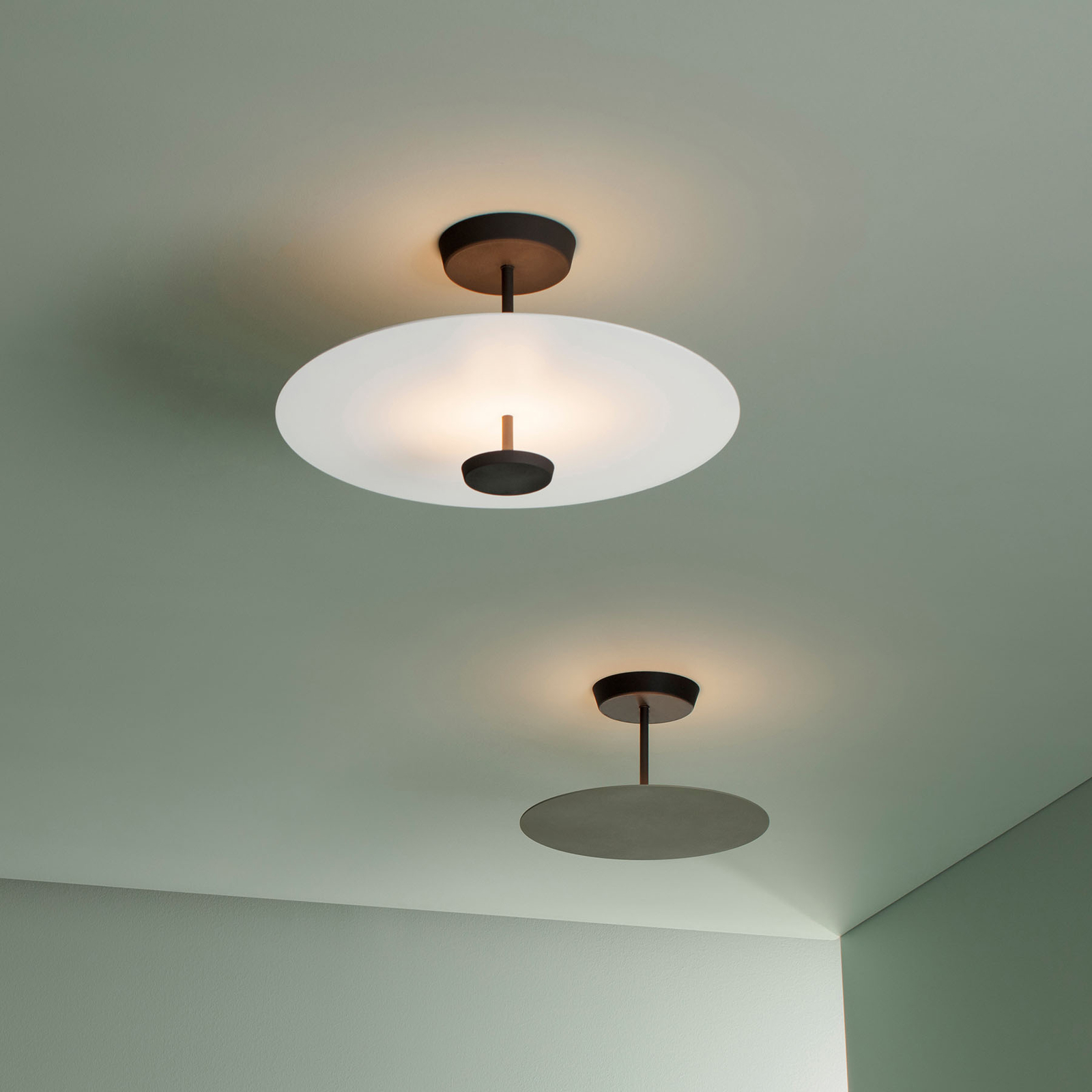 Vibia Flat lampa sufitowa LED 2-pkt. Ø 55cm biała