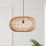 Bali pendant light, Ø 48 cm, rattan, light wood, E27