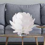 Baltos spalvos gėlės formos stalinė lempa "Fora