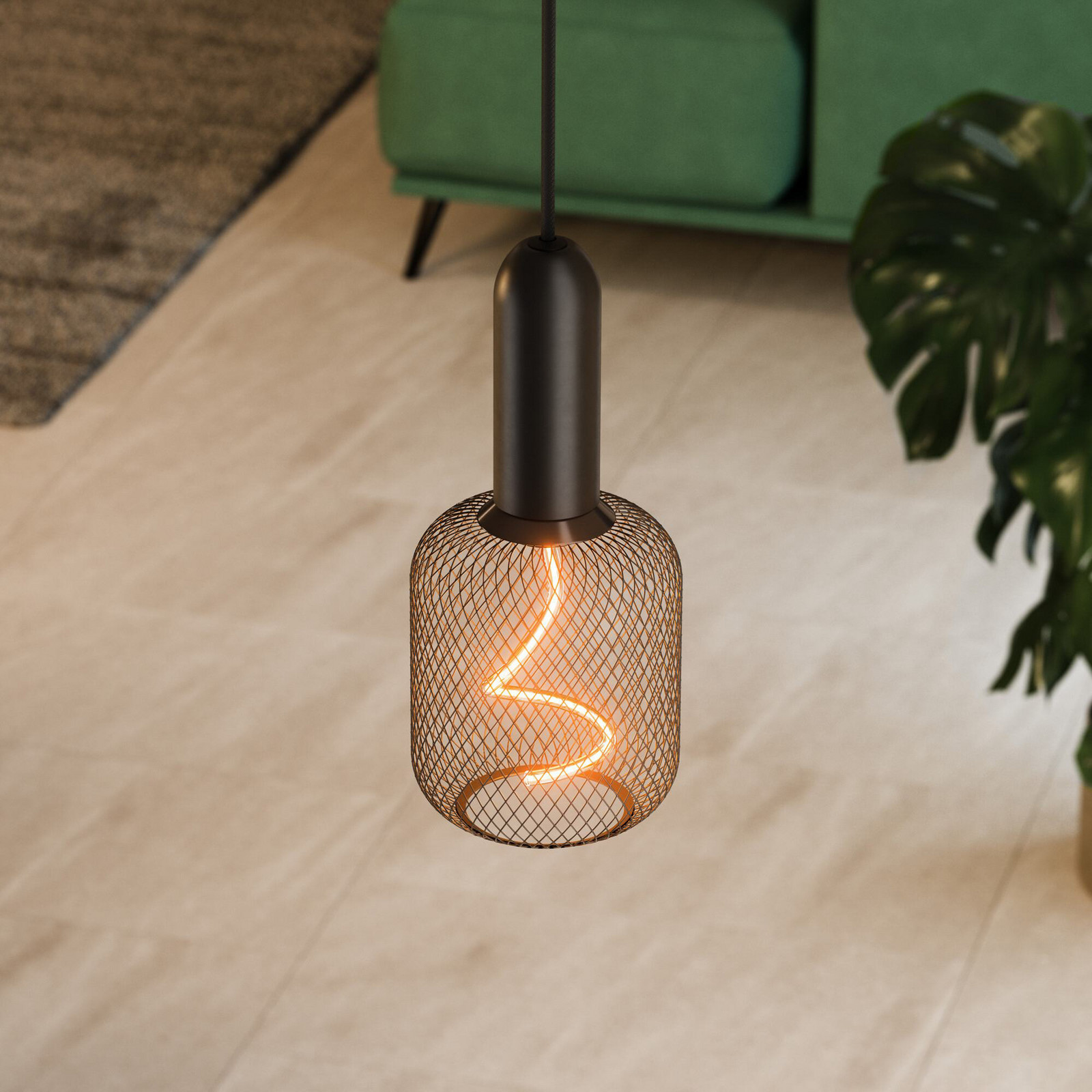 Lampă suspendată OSRAM VINTAGE 1906 ROUND negru metal Ø 10 cm