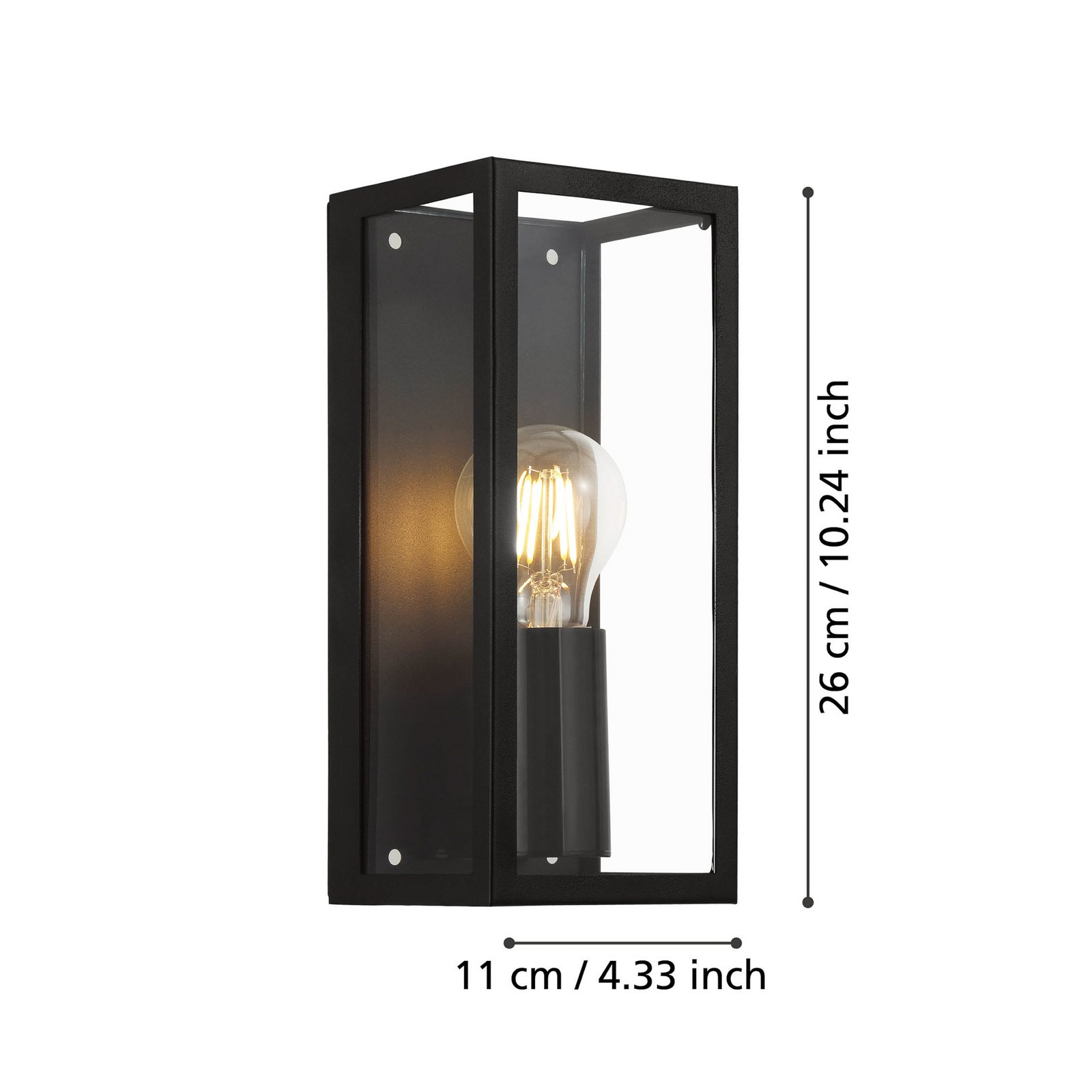 Aplică de perete baie Amezola, 1 bec, negru