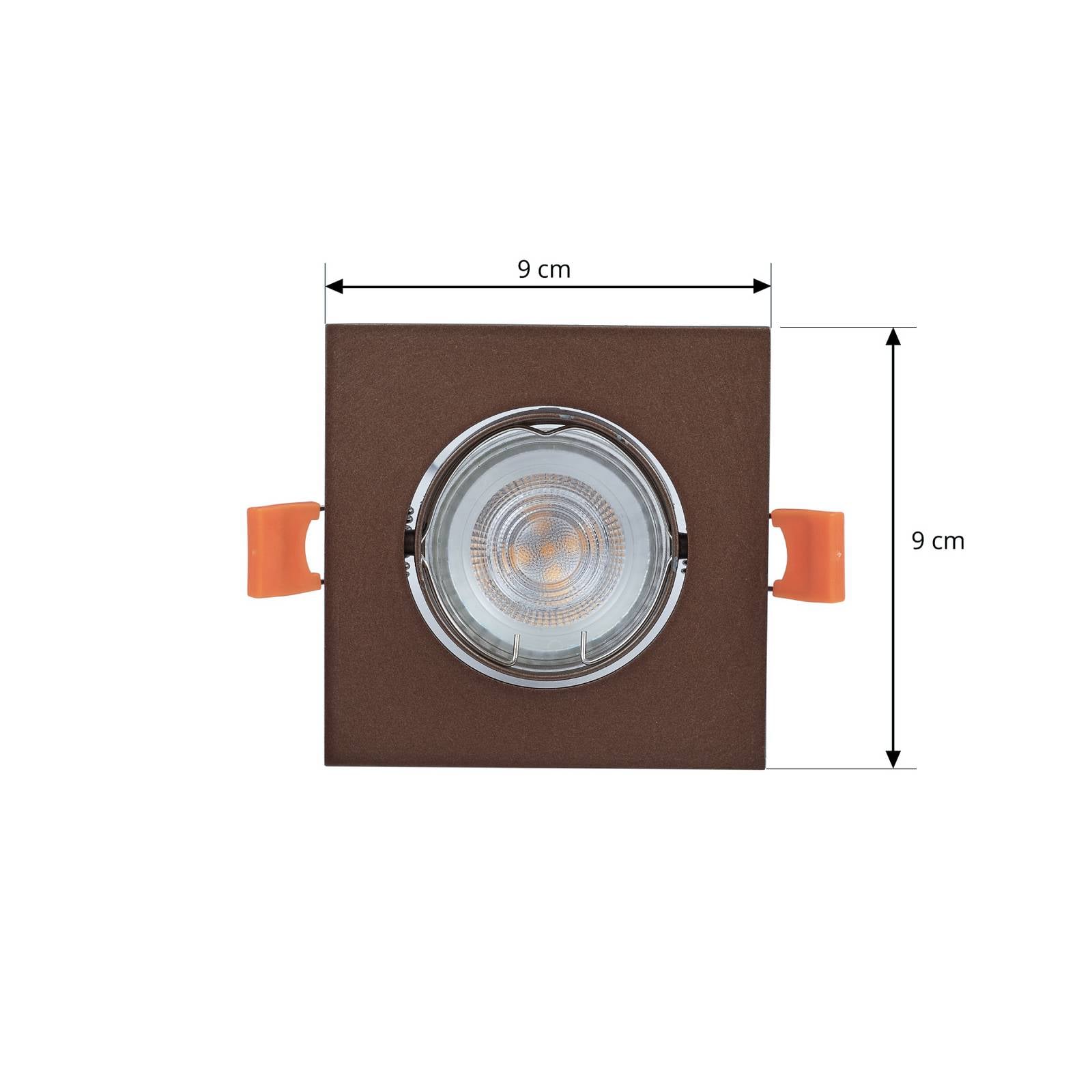  Prios Prios Recessed Light Fibur, Matt Bronze, 9 Cm, Gu10, Set Of 10 