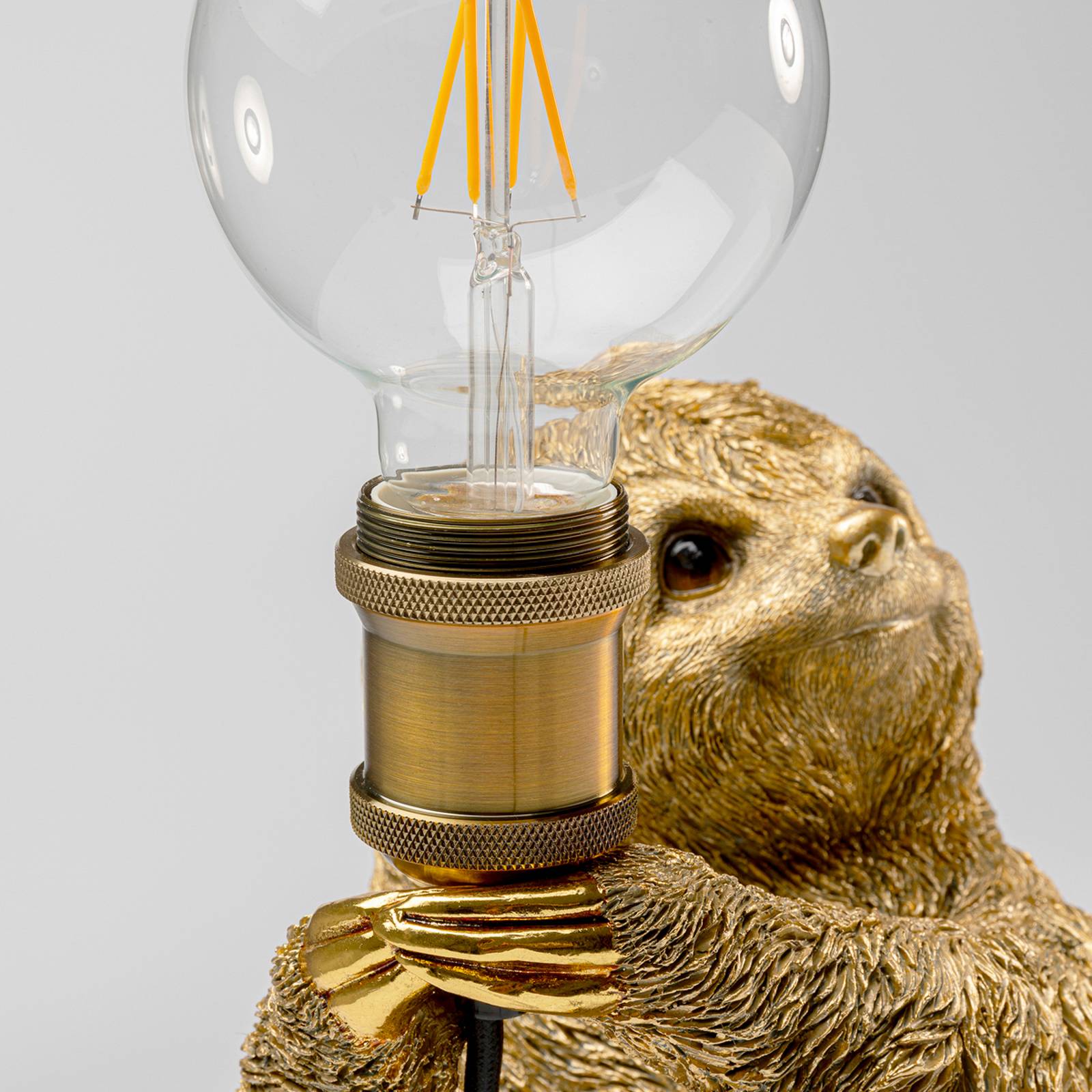KARE Tischleuchte Animal Sloth, goldfarben, 30 cm hoch, E14 günstig online kaufen
