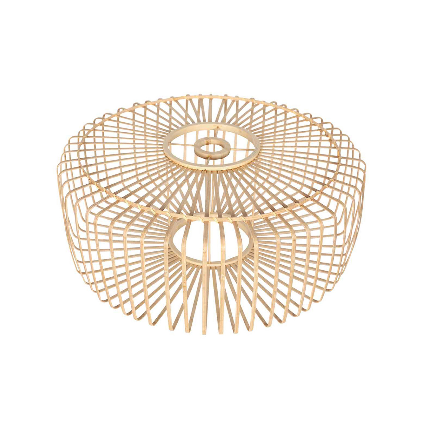 Hanglamp Sparkled Light, zwart/natuurlijk bamboe, Ø 60 cm