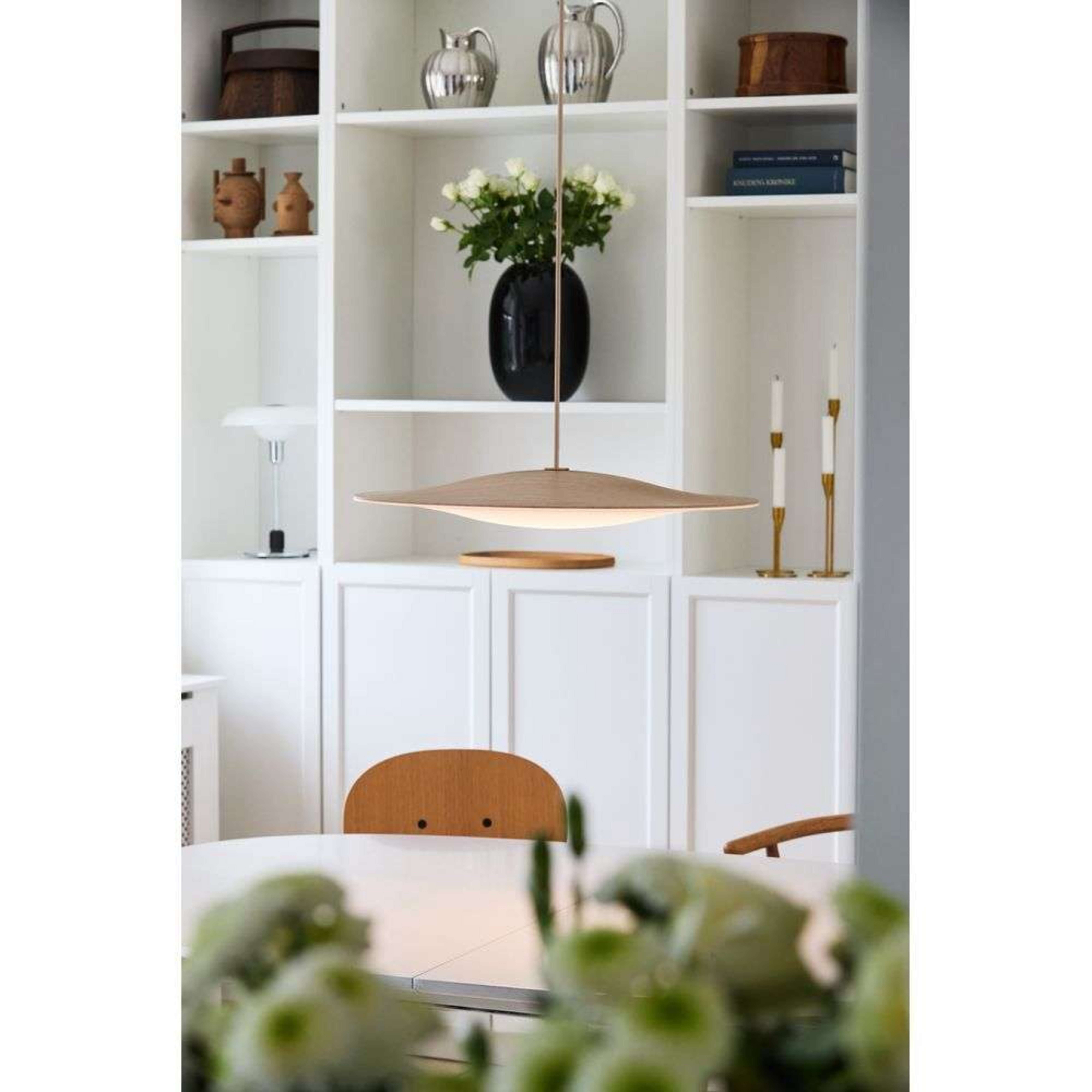 Sinus-Wood 550P LED Pendelleuchte Eiche/Opal - Piet Hein