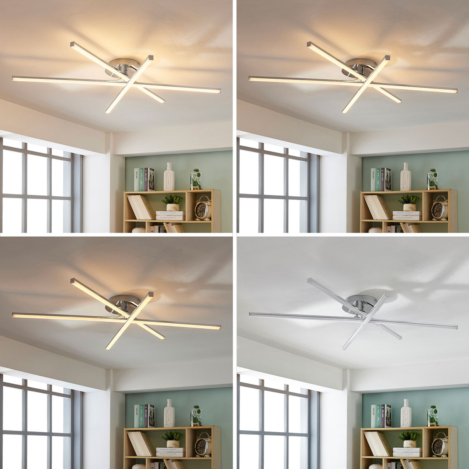 Korona threebulb LED ceiling light, dimmer Lights.co.uk