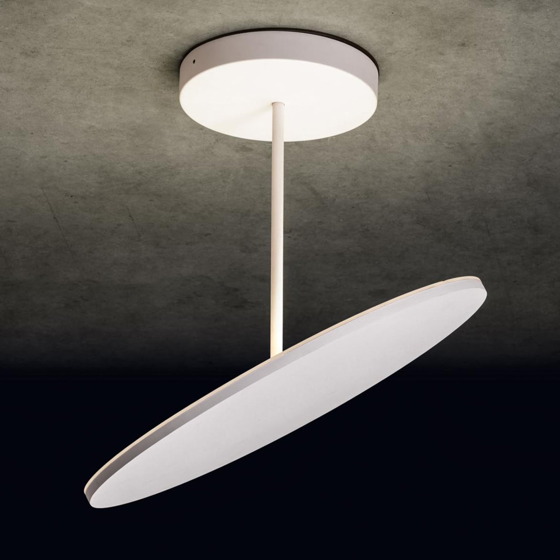 Holtkötter Plano XL LED ceiling lamp textured white, for Living / Dining Room, aluminium, plastic, 47 W, energy efficiency: A+, H: 39 cm