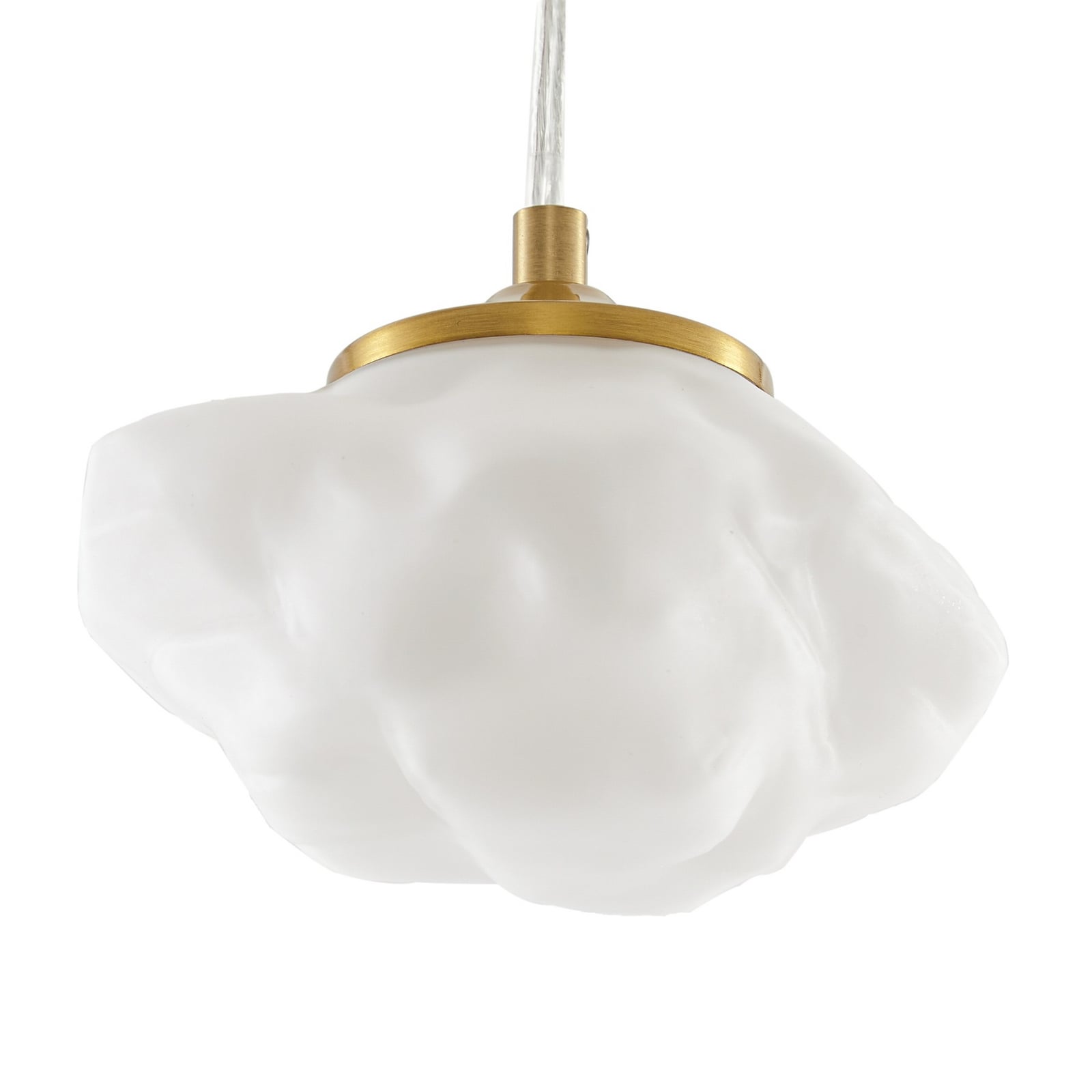 Piatra hanglamp, opaal/messing, 3-lamps, Ø25cm, glas - Lindby