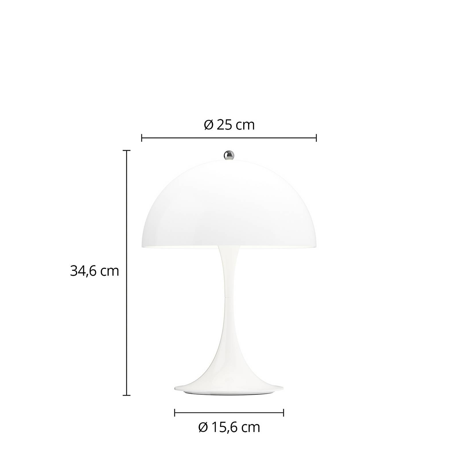 Louis Poulsen Akkulampe Panthella PORTABLE 250 weiß IP44 günstig online kaufen