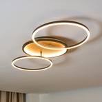 Kiru LED ceiling light, pine, length 87.4 cm, 2-bulb, wood