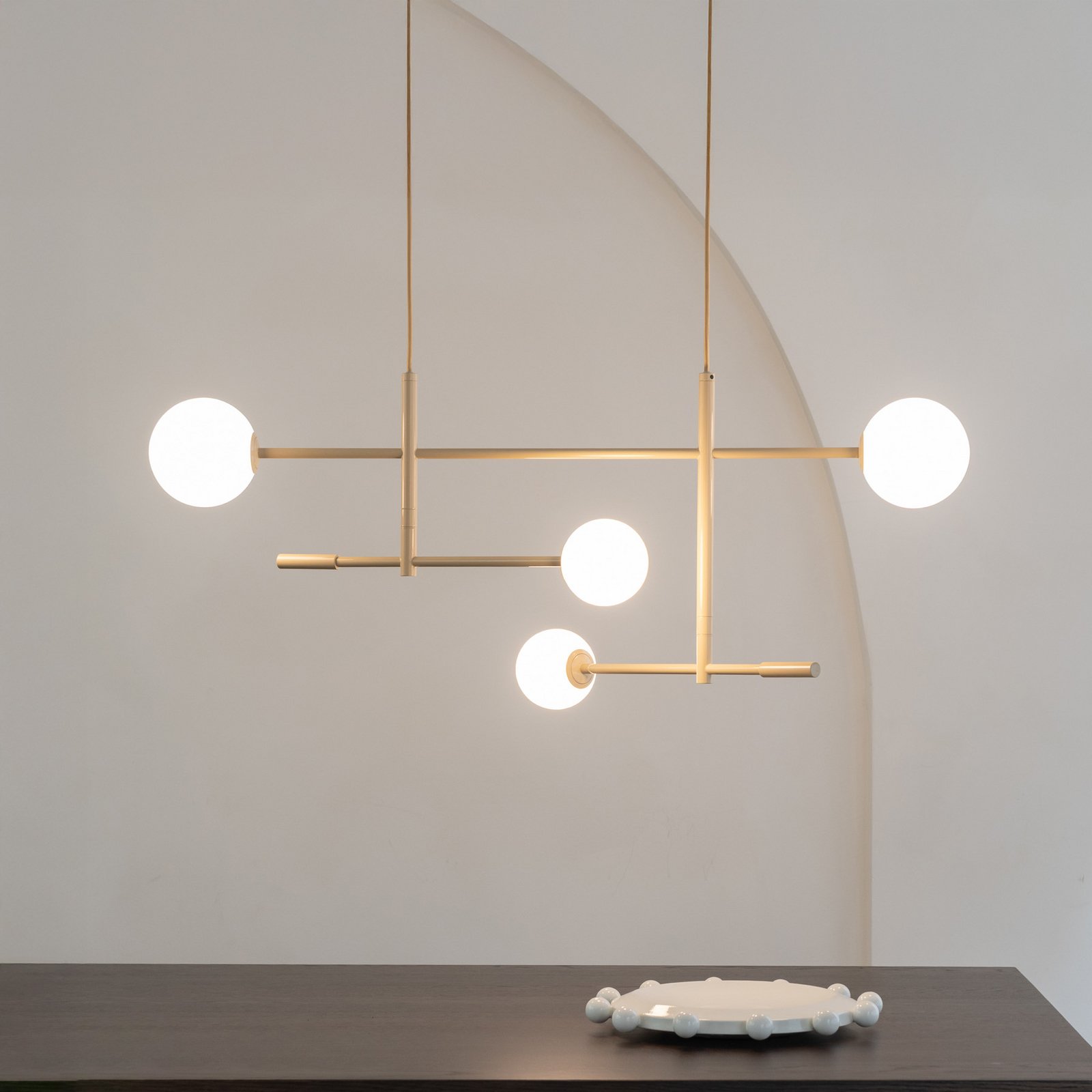 IT'S ABOUT ROMI hanging light Copenhagen, beige, glass, rotatable