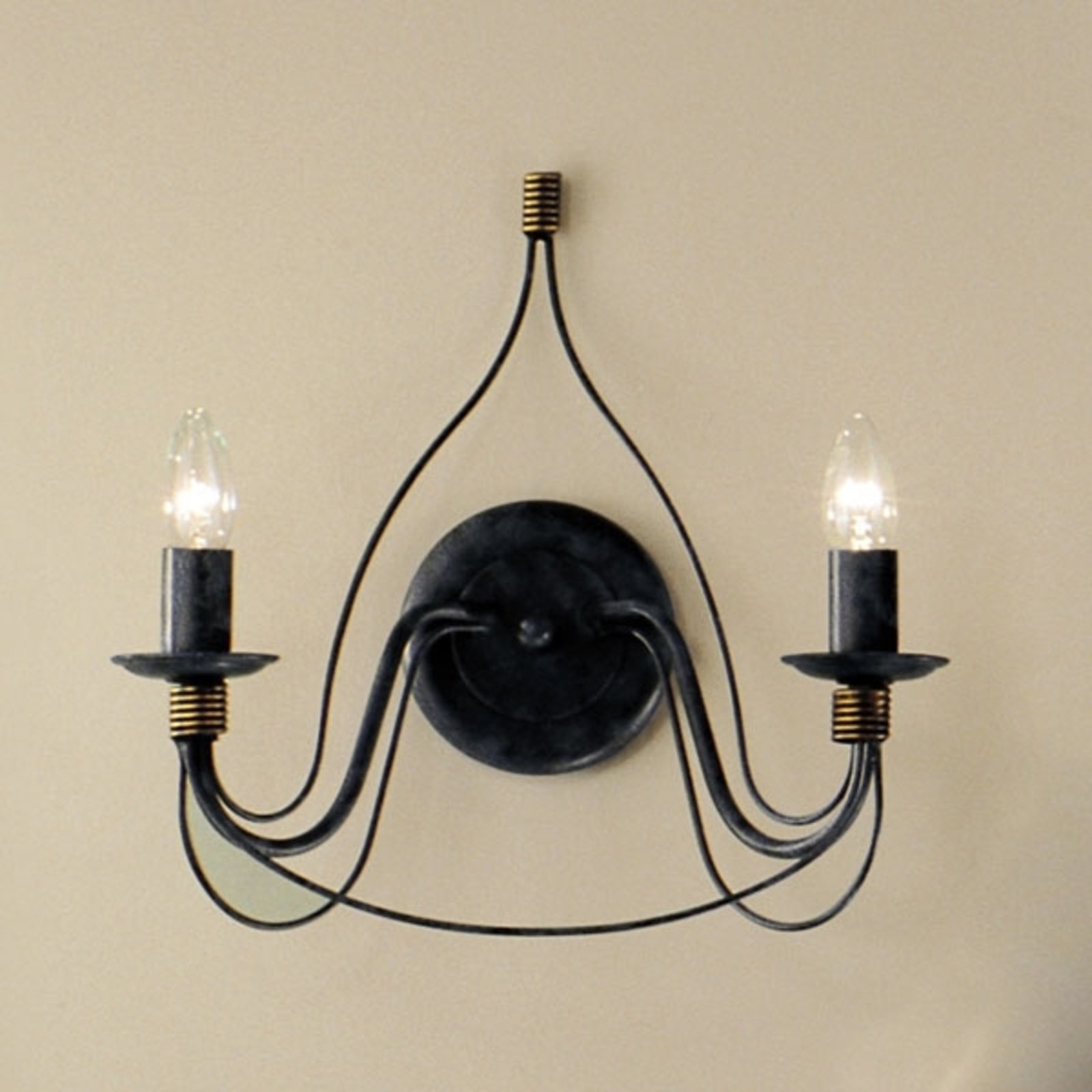 Two-bulb blue-black wall light FILO