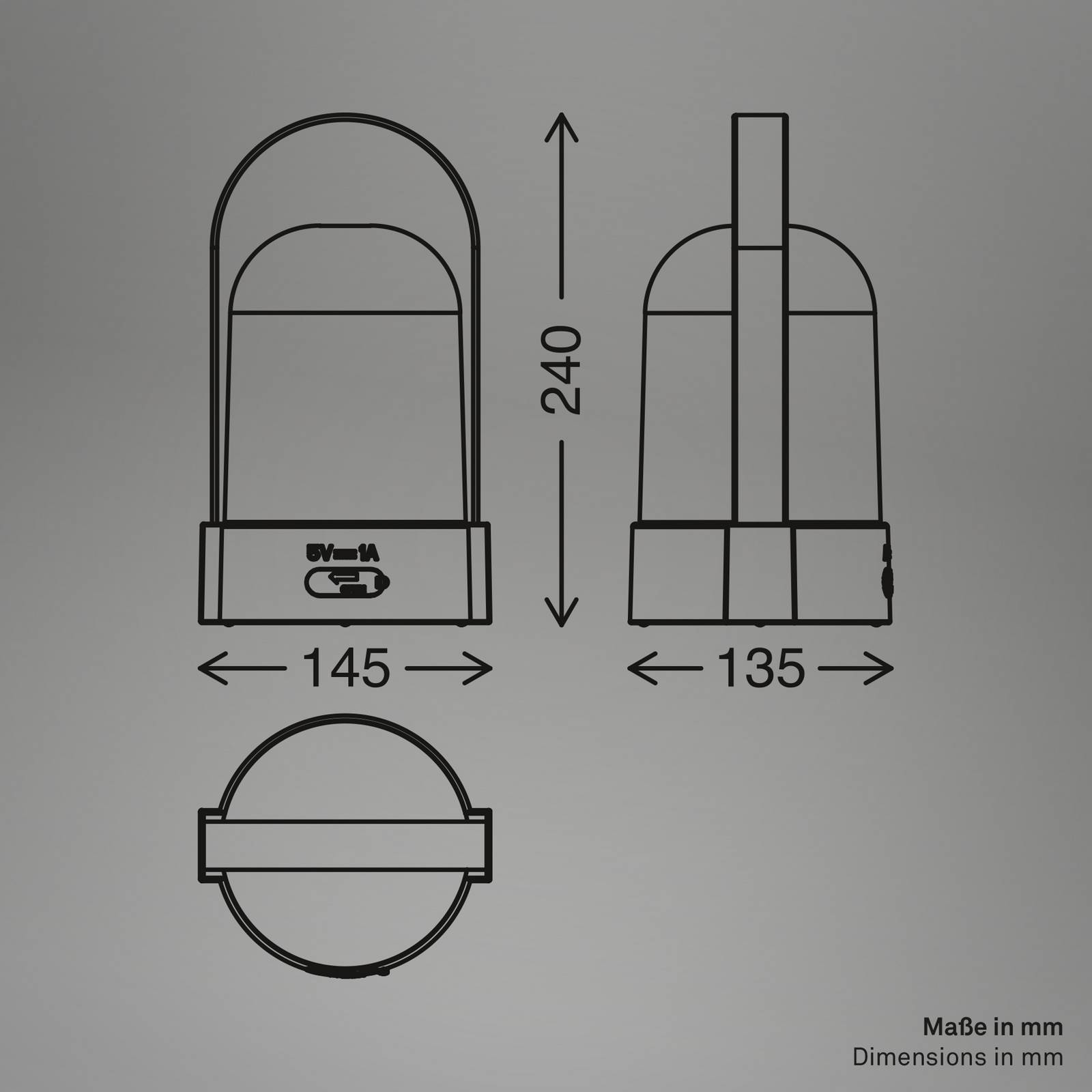 LED-Akku-Tischleuchte ASA BIG, bronze/weiß, Höhe 24 cm, IP44 günstig online kaufen