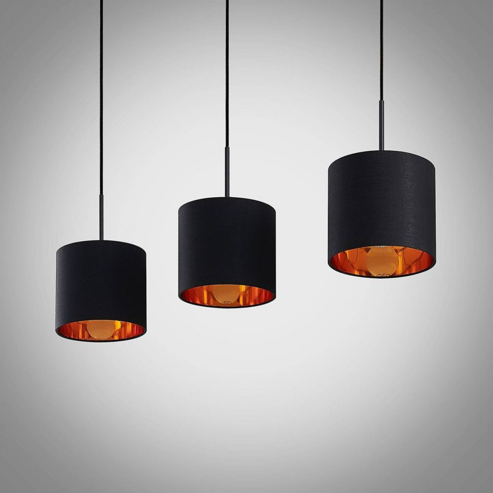 Trinika 3 Lustră Pendul Black/Gold - Lindby