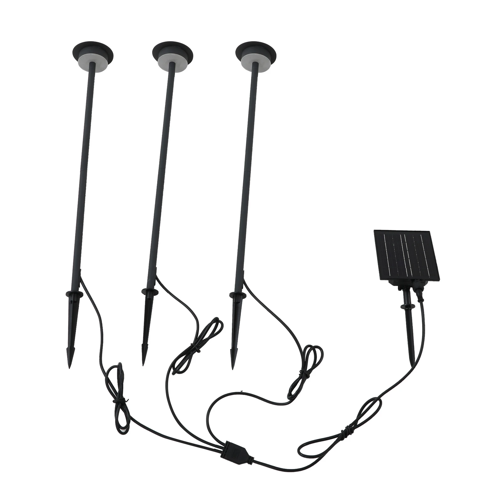 Lámpara LED solar Lyris de Lindby, juego de 3, negro, aluminio, 3000 K