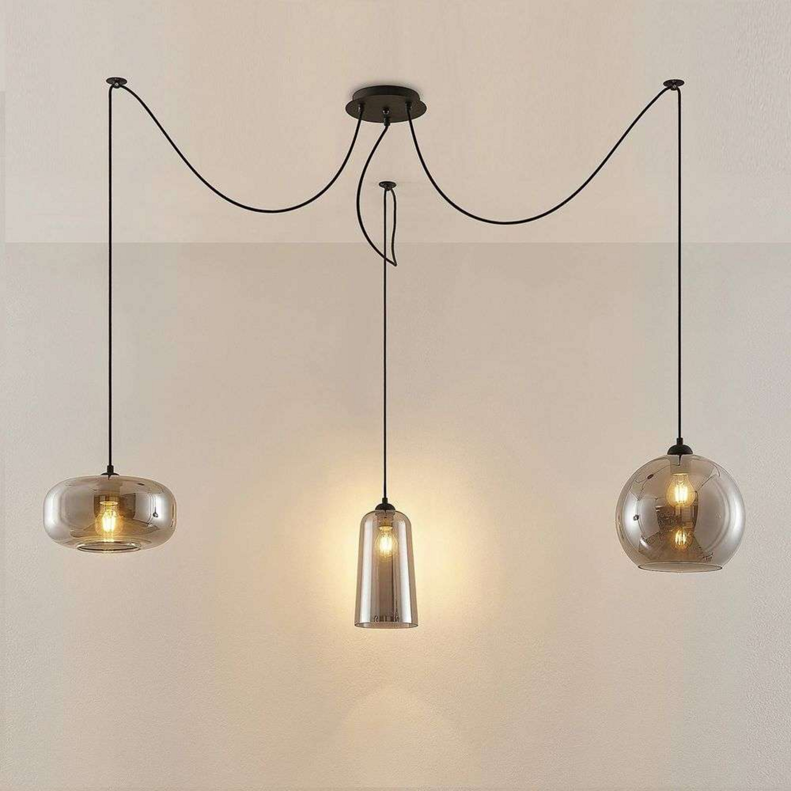 Zyli 3 Hanglamp Smoke - Lucande